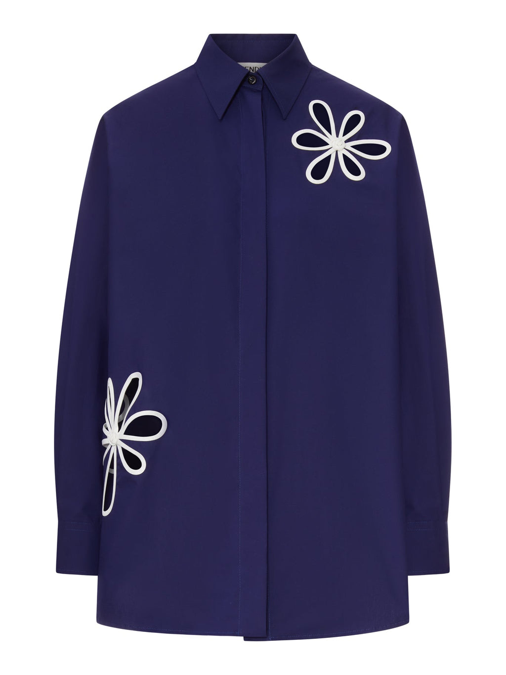 Poplin Shirt With Cut-Out Details Fendi – Гарантія оригінальності – боковий вид
