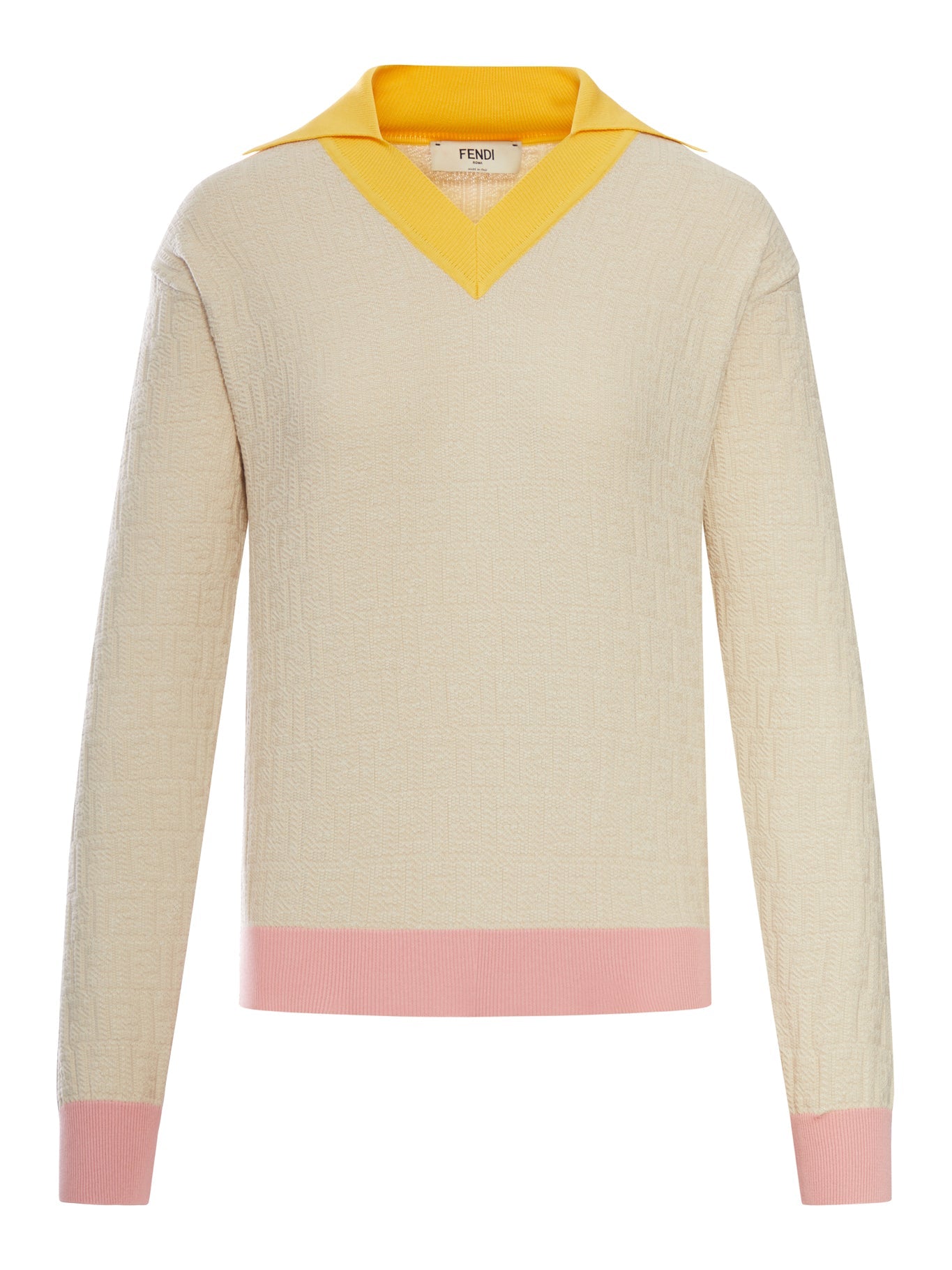 Ff Color Block Cotton And Silk Sweater Fendi оригінал – Купити в Україні – боковий вид