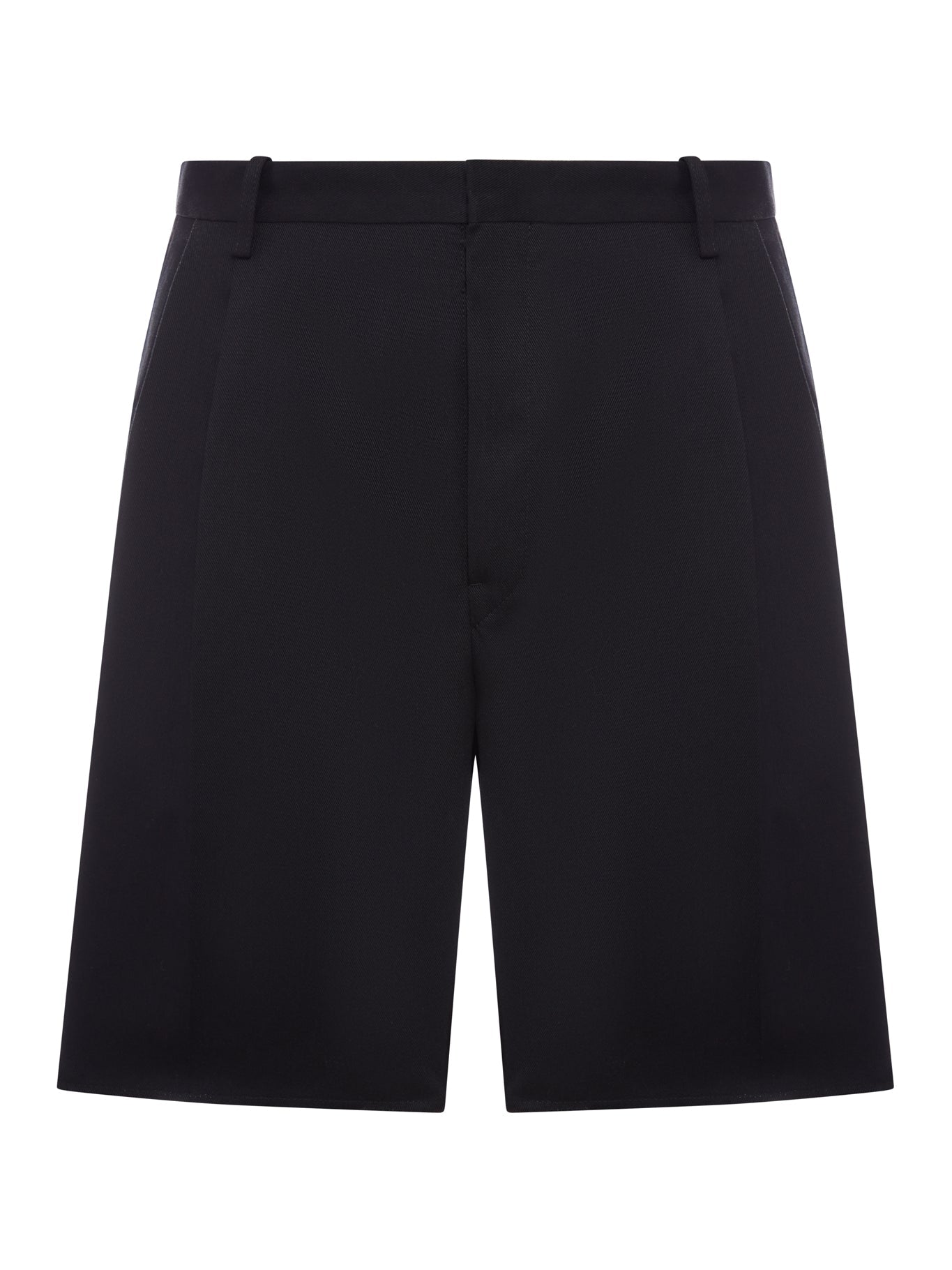 Оригінальна Tailored Bermuda Shorts With Pleats And Fringed Hem Maison margiela – боковий вид