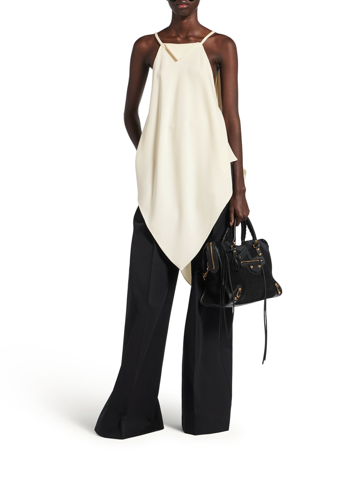 Women`s Scarf Top In Ivory Balenciaga – Гарантія оригінальності – вид ззаду