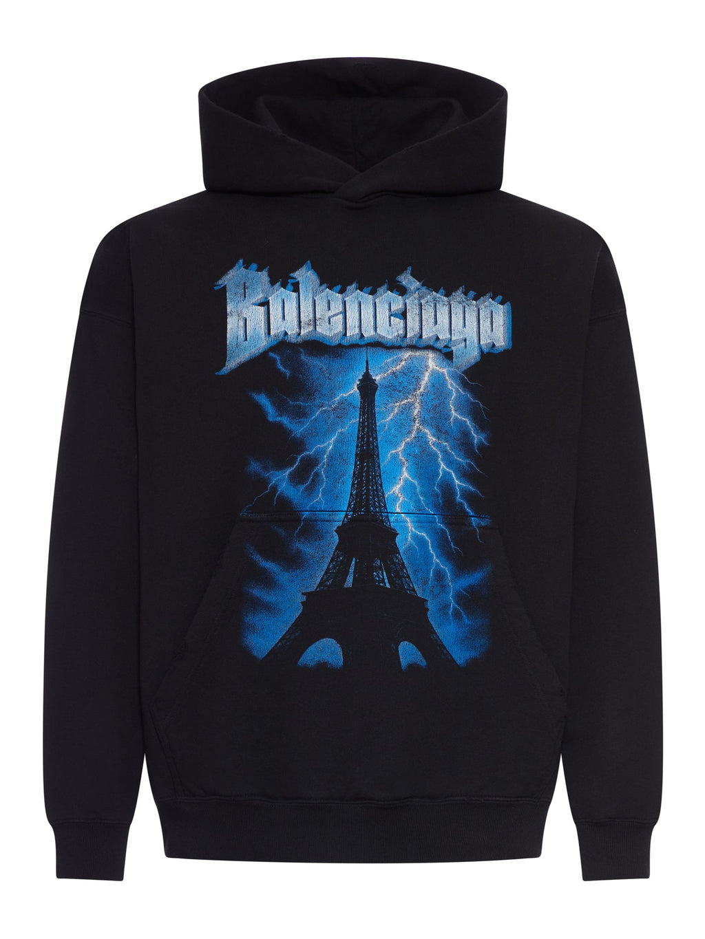 Cotton Hoodie With Placed Print Balenciaga – Гарантія оригінальності – боковий вид