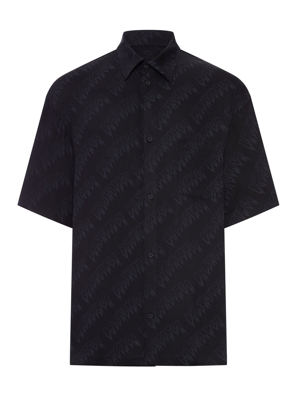 Fluid Viscose Shirt With Allover Logo Balenciaga – Гарантія оригінальності – боковий вид