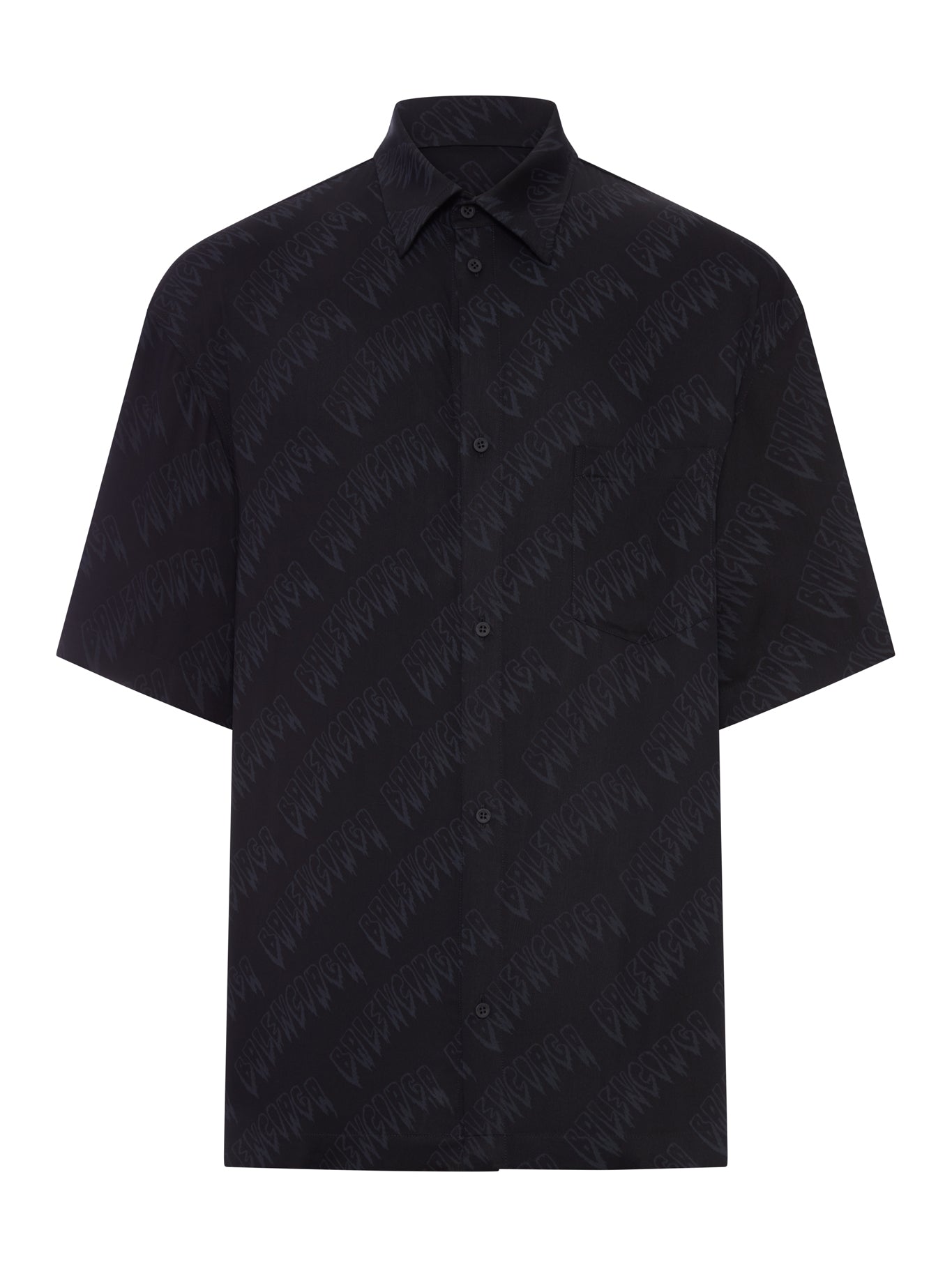Fluid Viscose Shirt With Allover Logo Balenciaga – Гарантія оригінальності – боковий вид