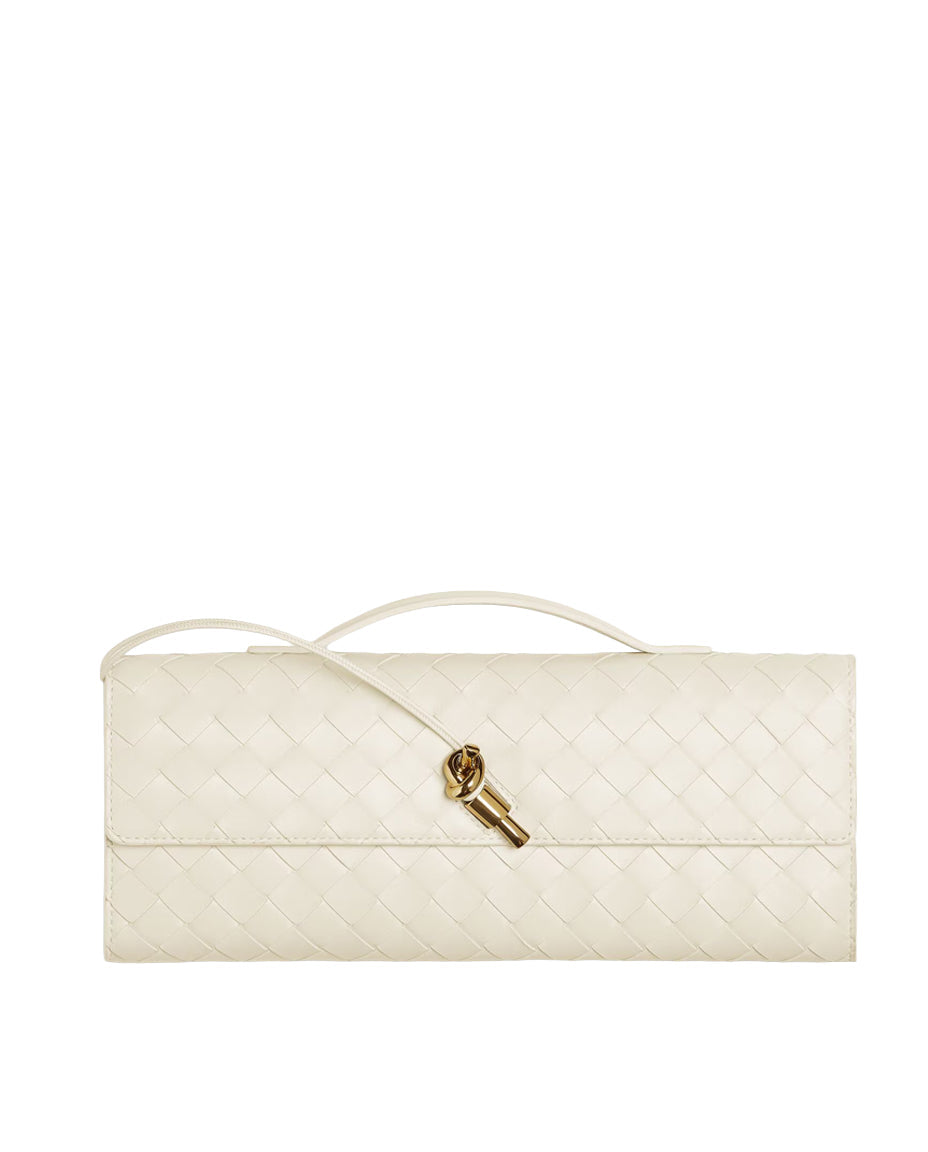 Andiamo Leather Clutch Bottega veneta – Гарантія оригінальності – боковий вид