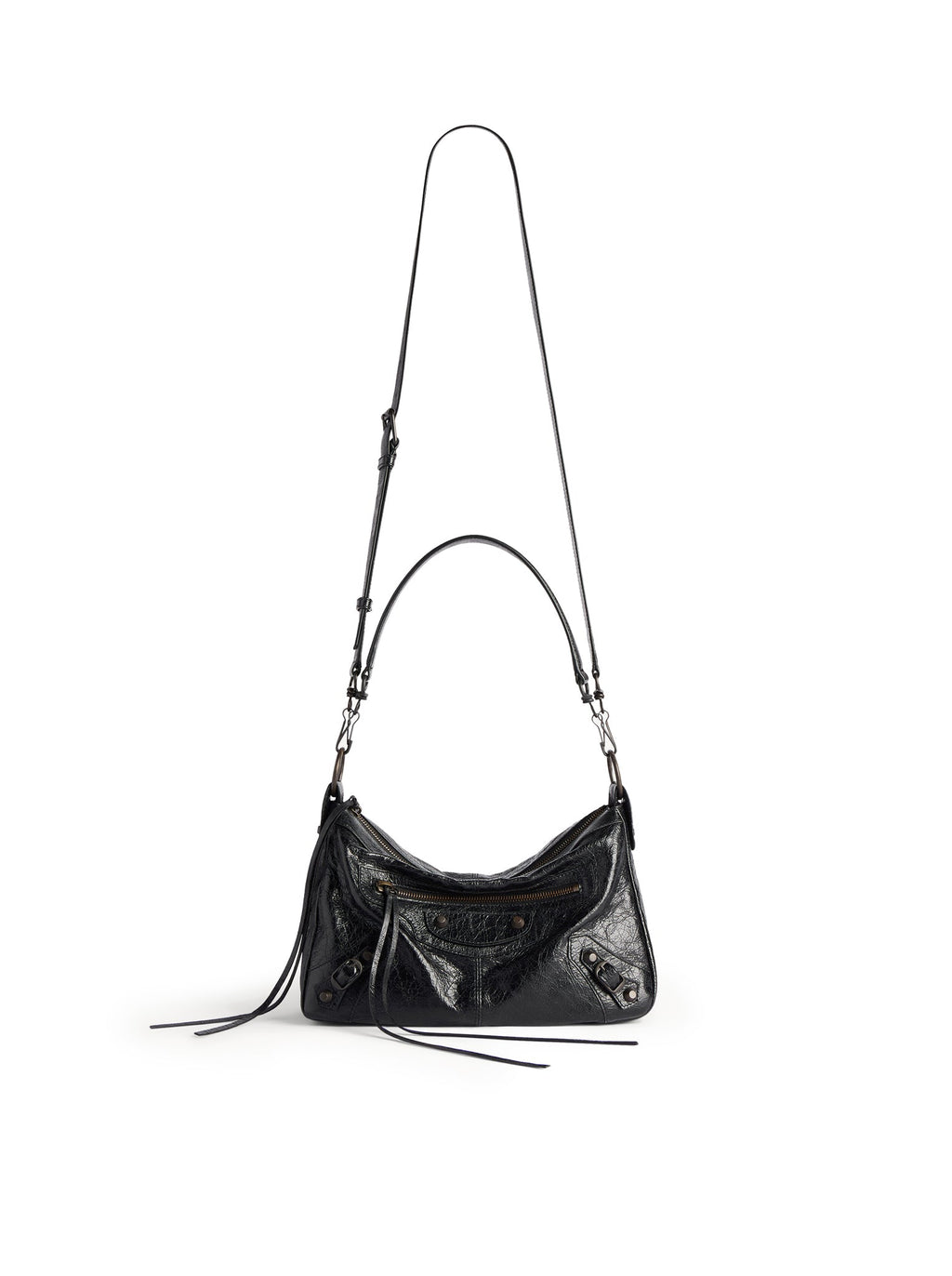 Оригінальна The City Small Motorcycle In Black Arena Lambskin Balenciaga – боковий вид