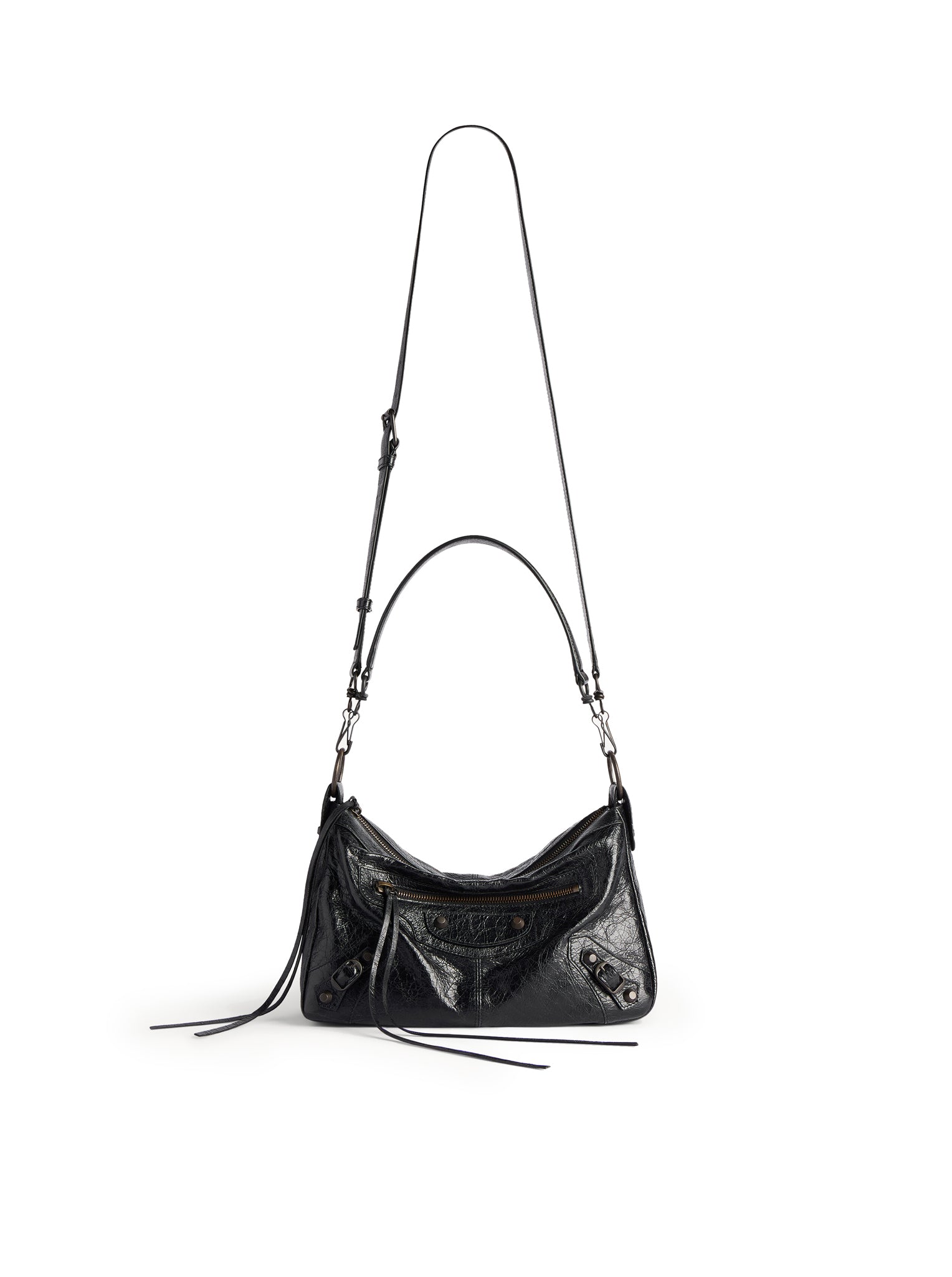 Оригінальна The City Small Motorcycle In Black Arena Lambskin Balenciaga – боковий вид