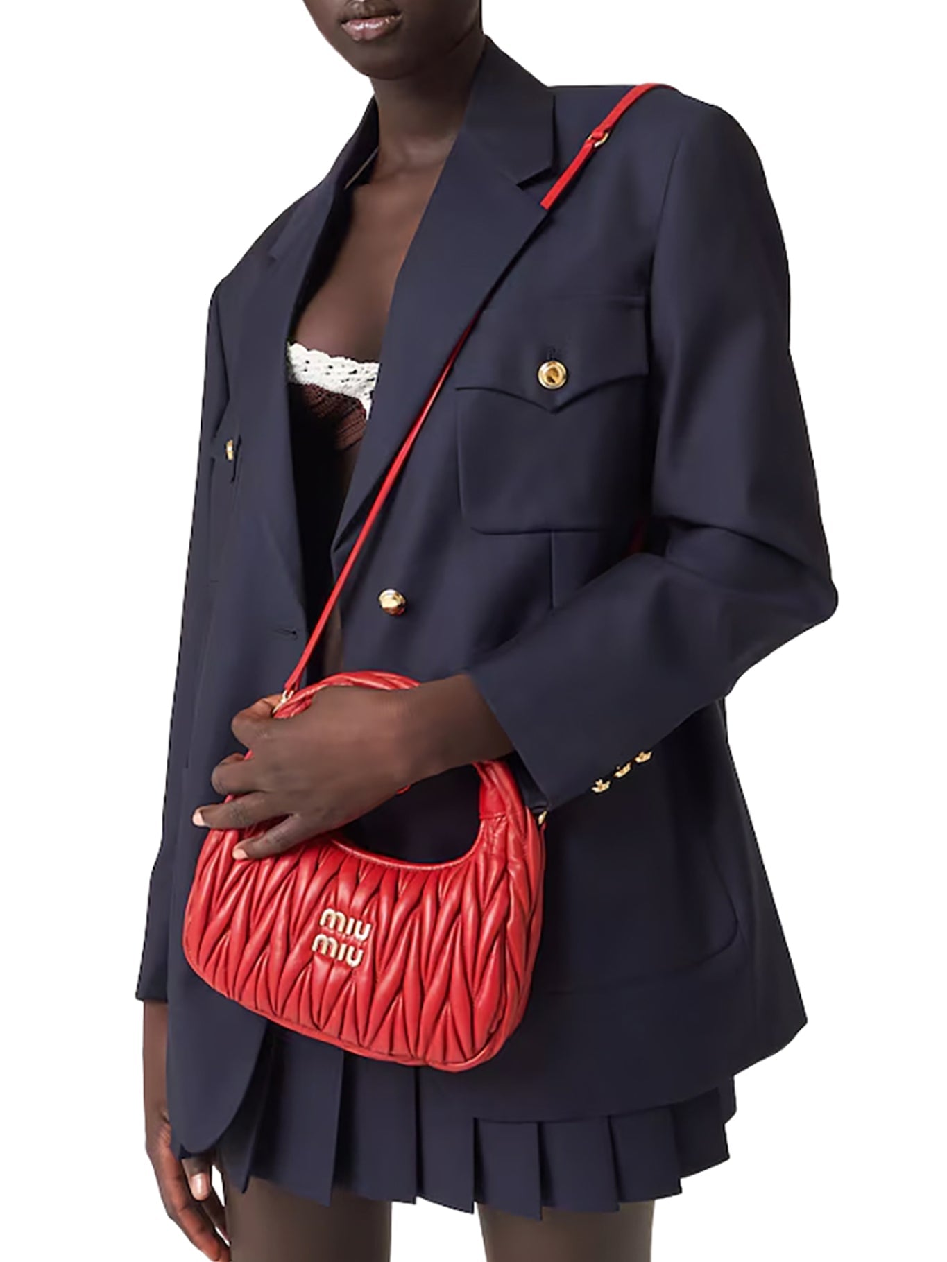 Оригінальна Wander Hobo Bag In Matelassé Nappa Miu miu – вид ззаду