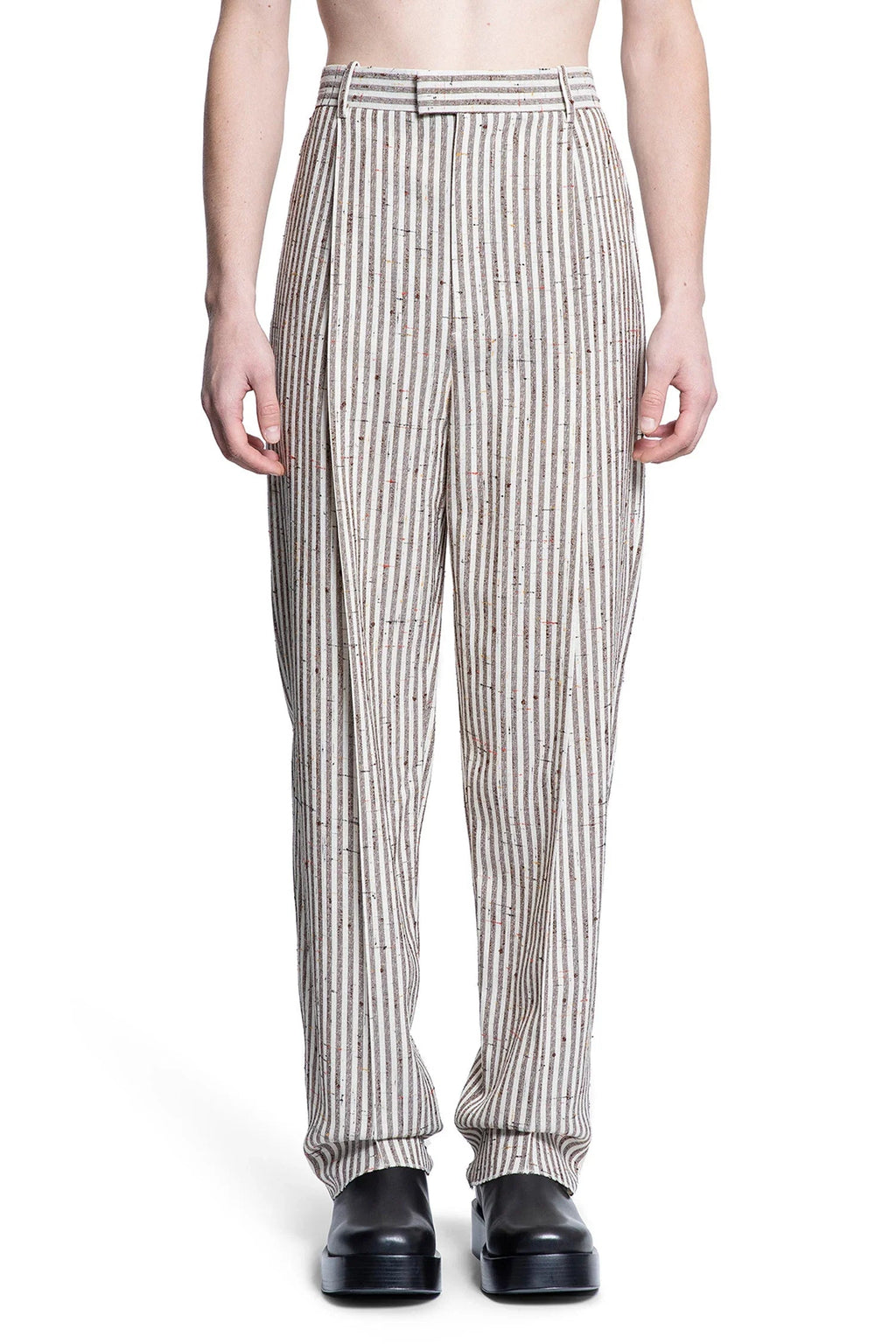 Оригінальна Subtle Stripe Wool Trousers Bottega veneta – вид ззаду