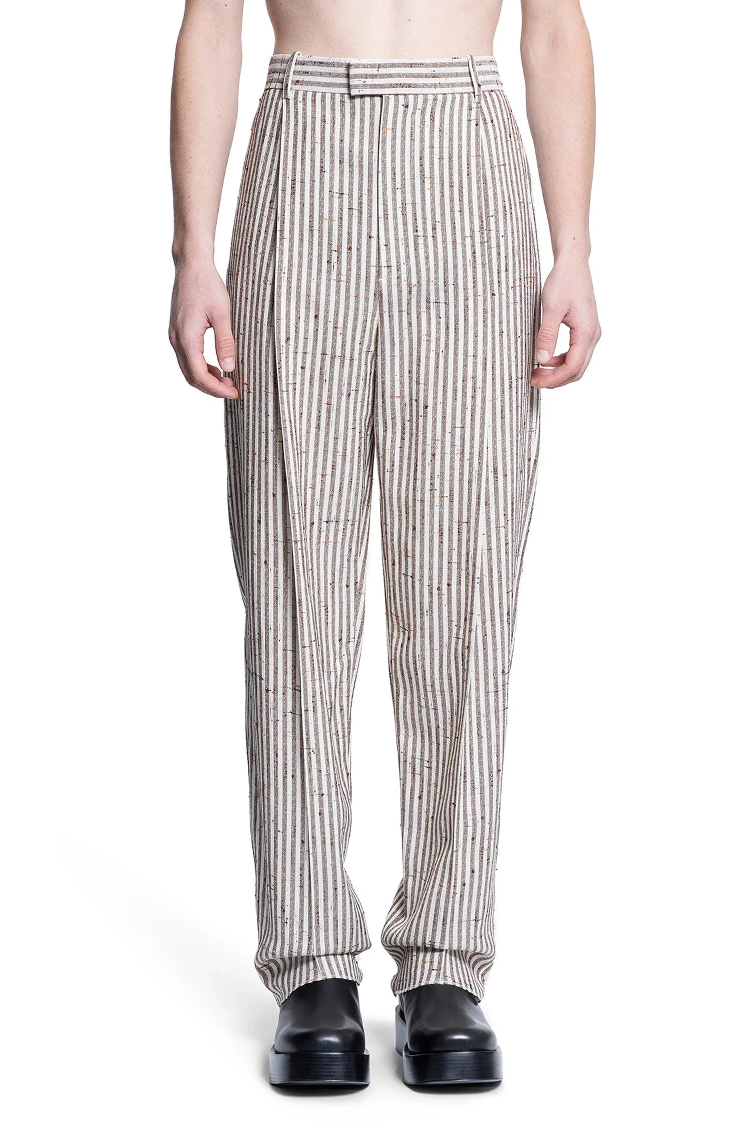 Оригінальна Subtle Stripe Wool Trousers Bottega veneta – вид ззаду