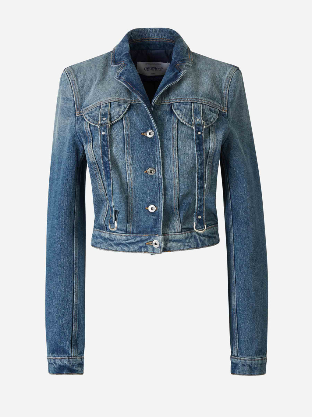 Cropped Denim Jacket Off-white оригінал – Купити в Україні – боковий вид