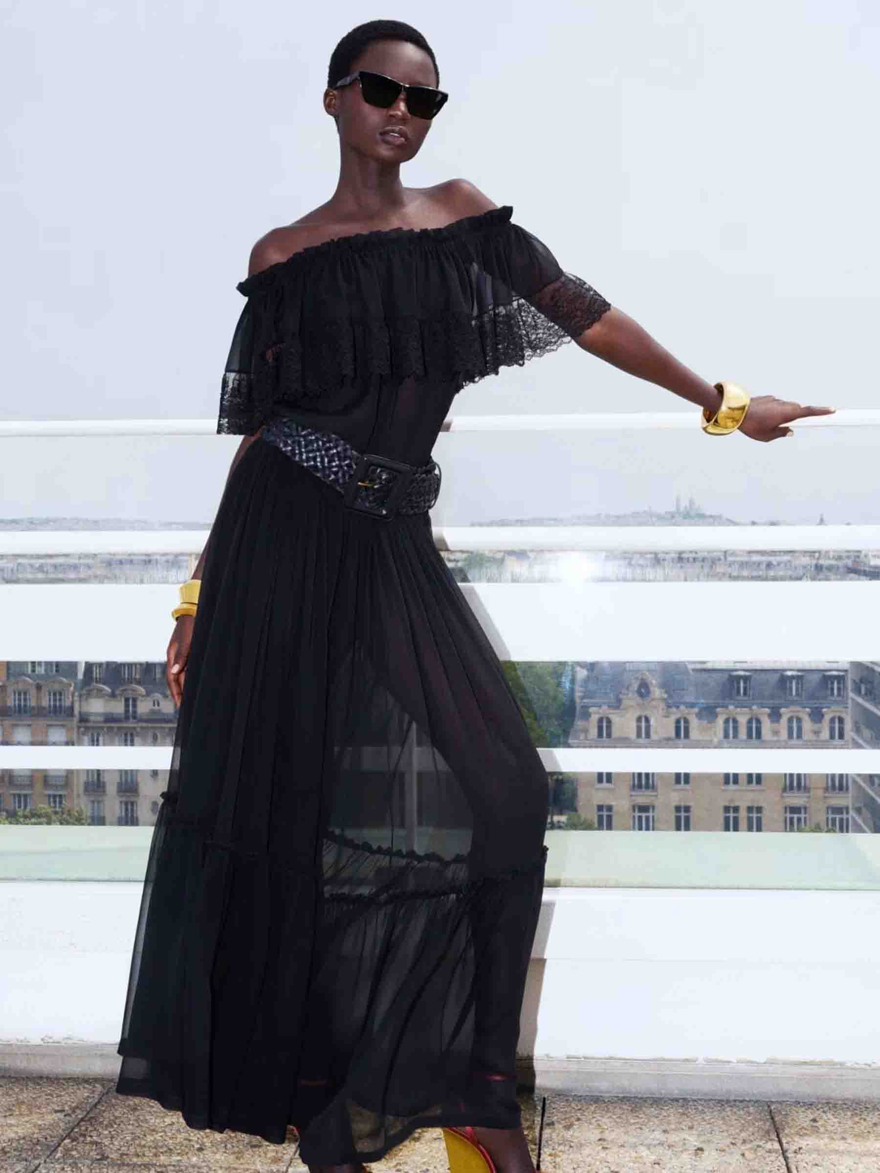 Maxi Ruffle Skirt Saint laurent оригінал – Купити в Україні – вид ззаду