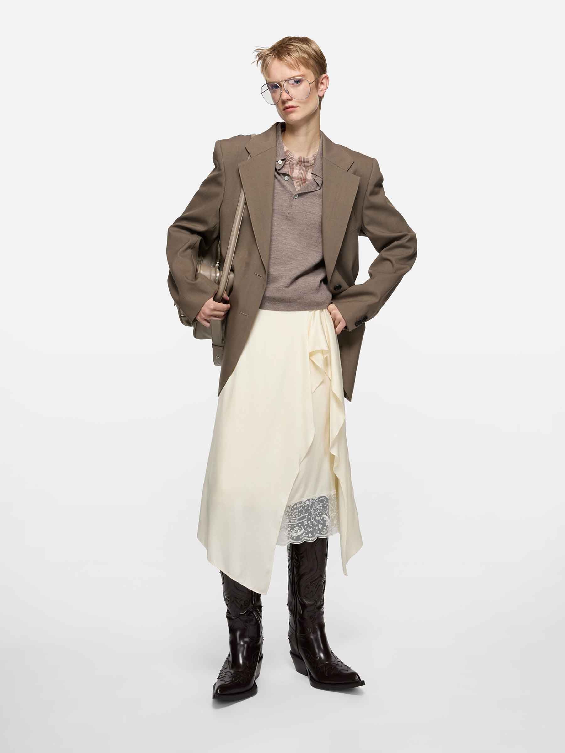 Оригінальна Draped MIDI Skirt Acne studios – вид ззаду