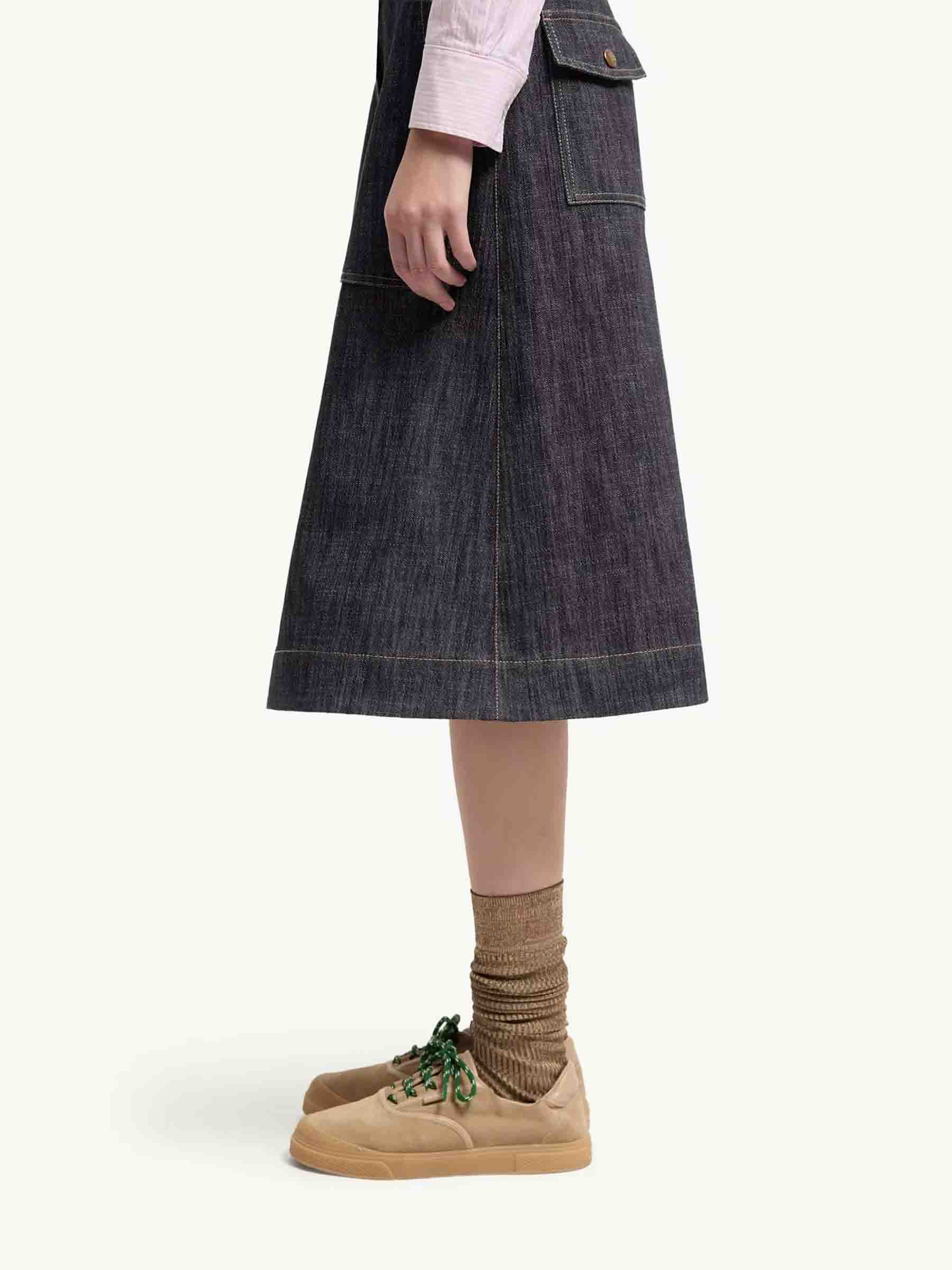Denim MIDI Skirt Moncler – Гарантія оригінальності – детальний вид