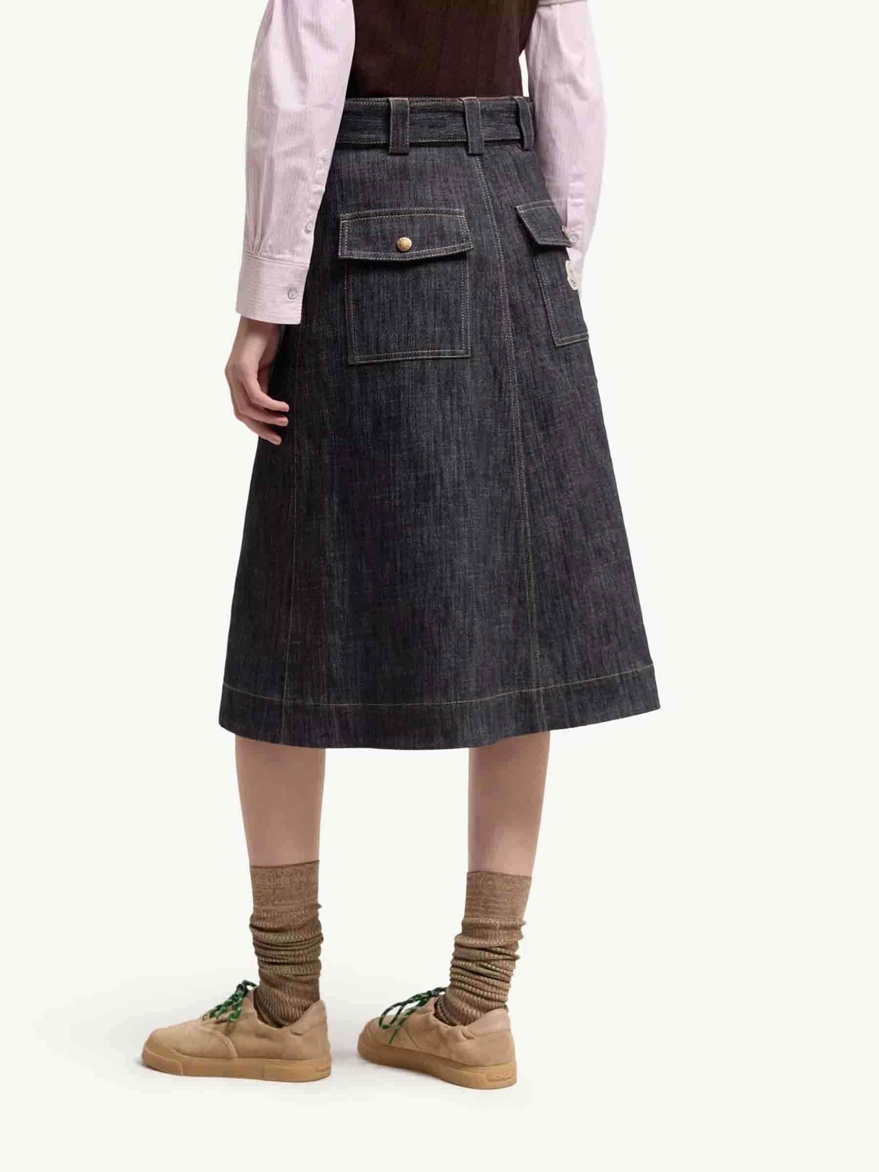 Denim MIDI Skirt Moncler – Гарантія оригінальності – збільшений вид