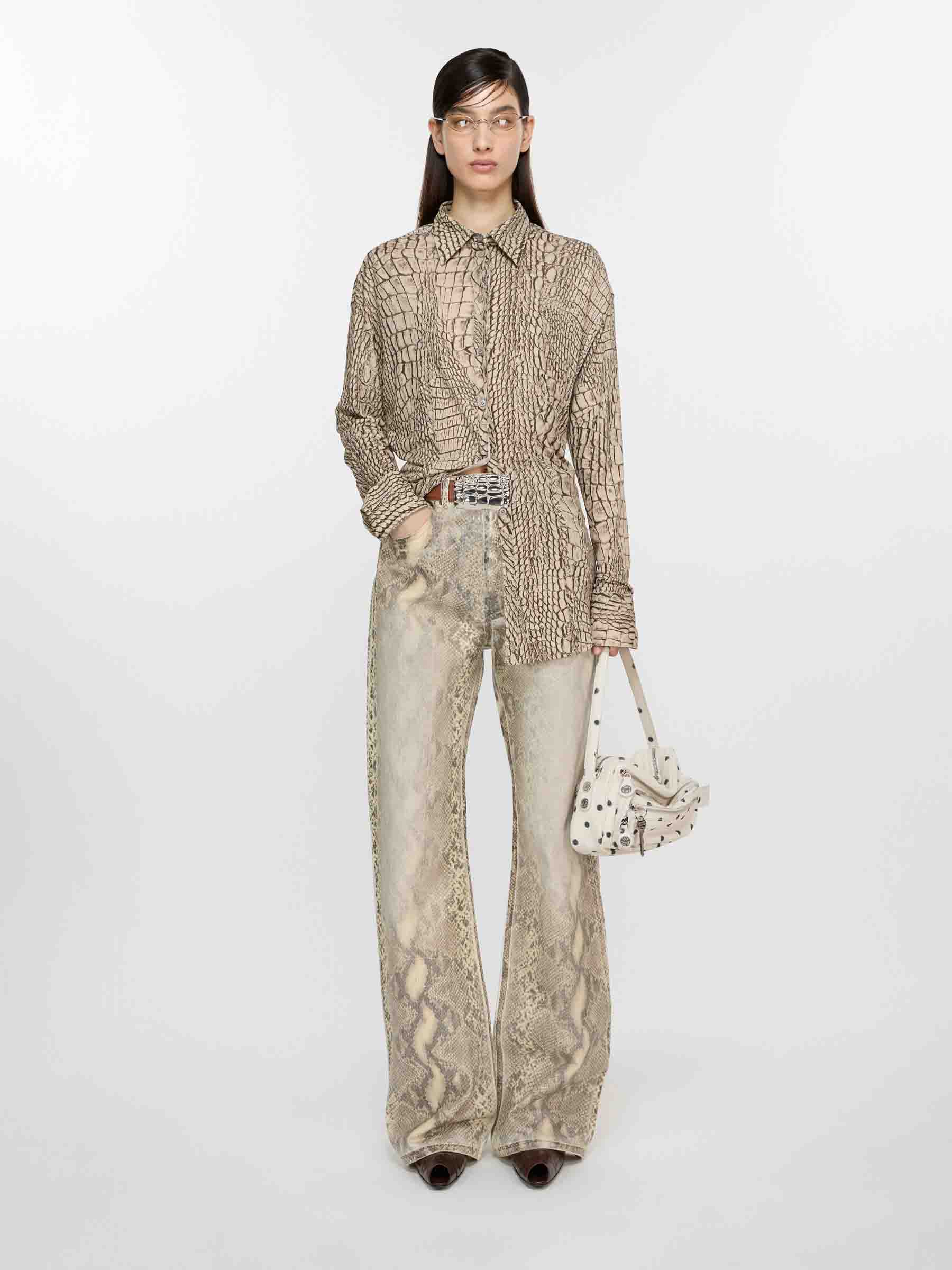 Оригінальна Printed Denim Pants Acne studios – вид ззаду