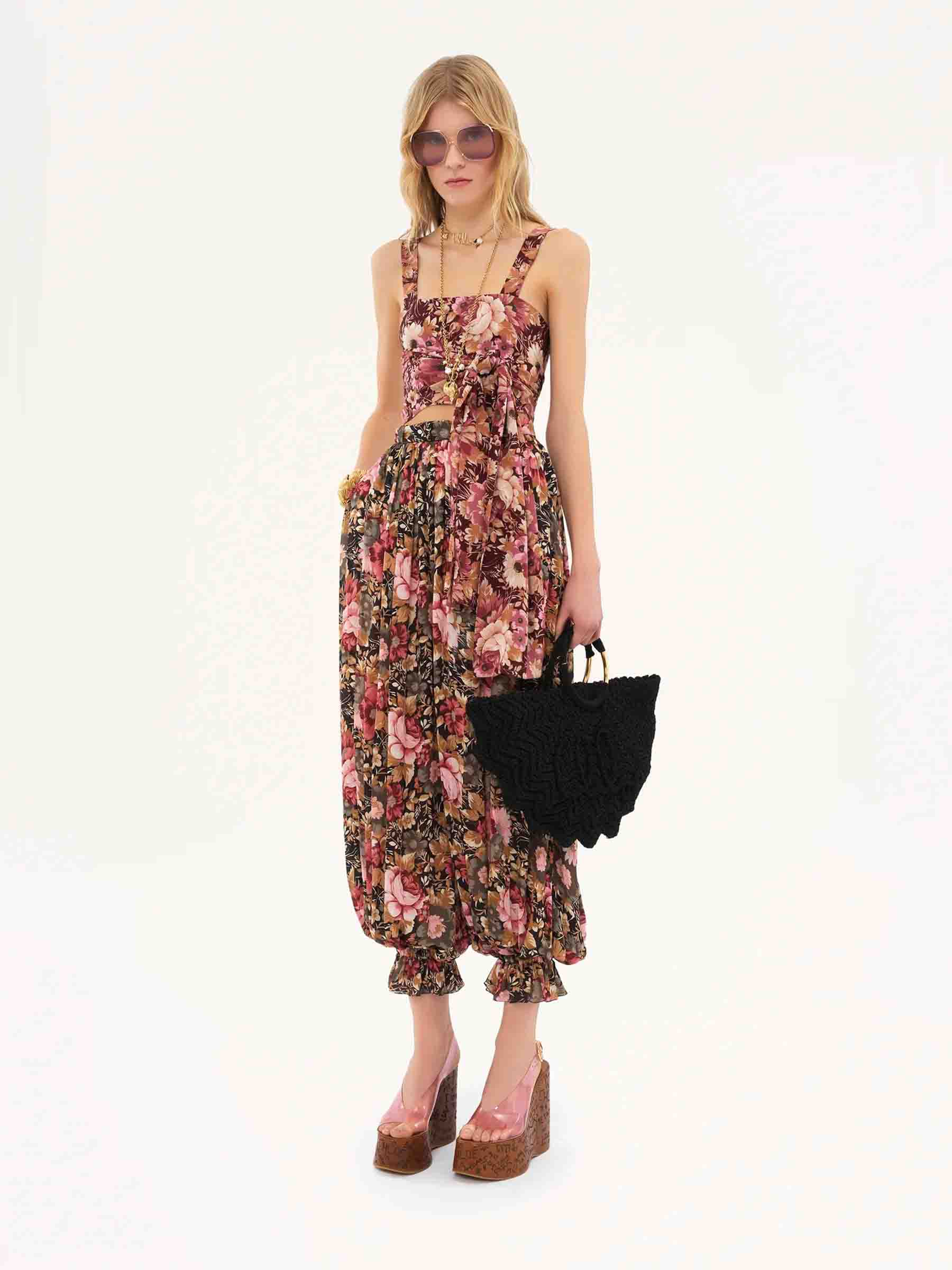 Silk Pleated Pants Chloe оригінал – Купити в Україні – вид ззаду