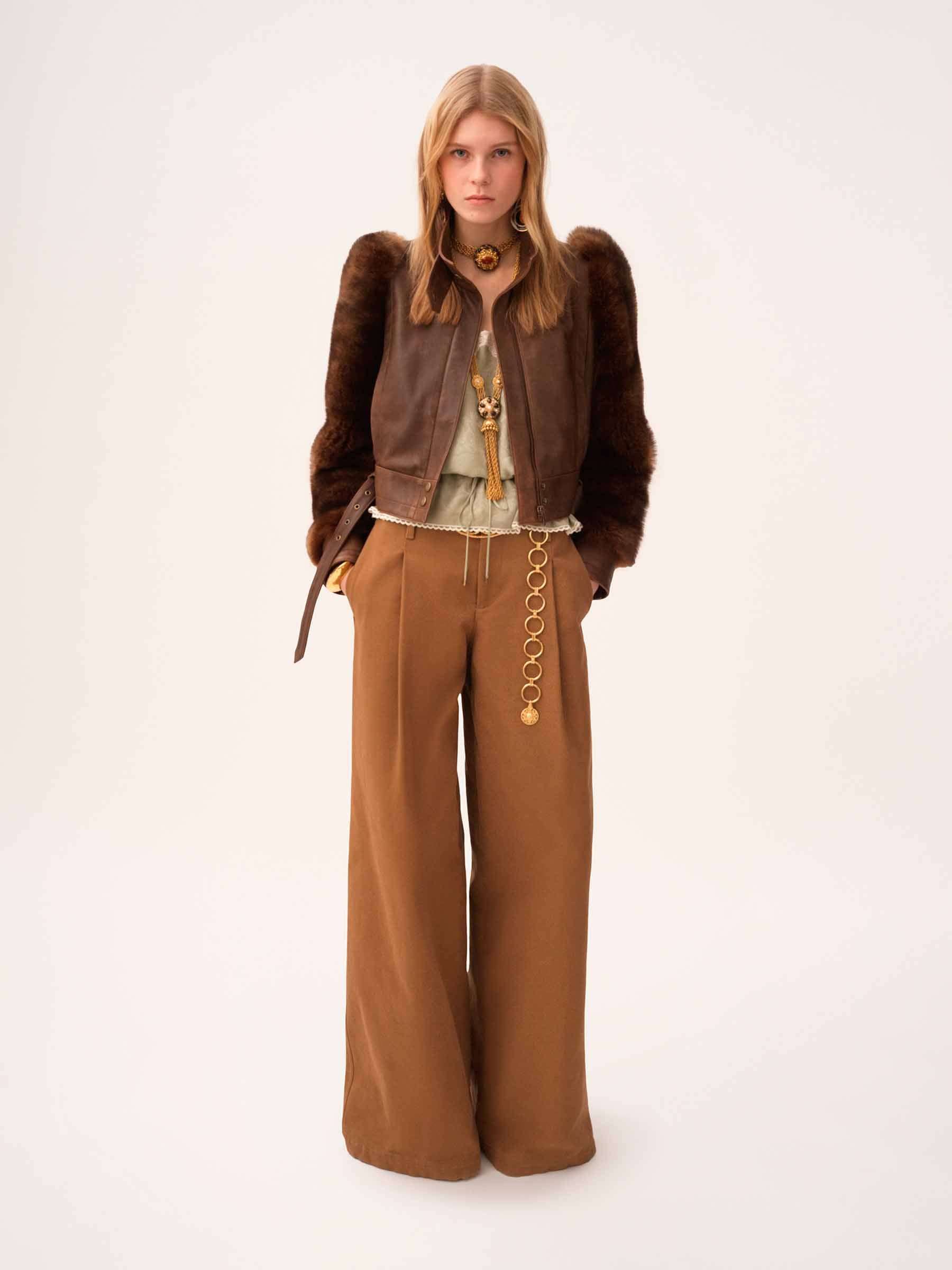 Wide Cotton Trousers Chloe – Гарантія оригінальності – вид ззаду