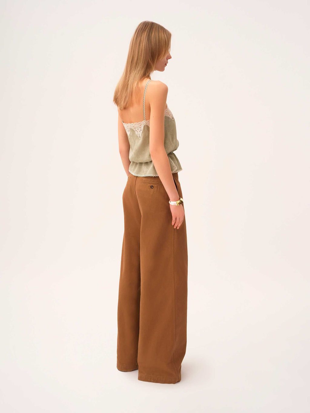 Wide Cotton Trousers Chloe – Гарантія оригінальності – детальний вид