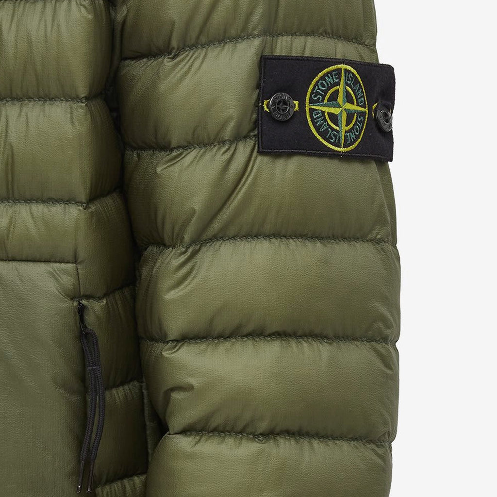 Mens Real Down Jacket Olive Stone island оригінал – Купити в Україні – вид ззаду