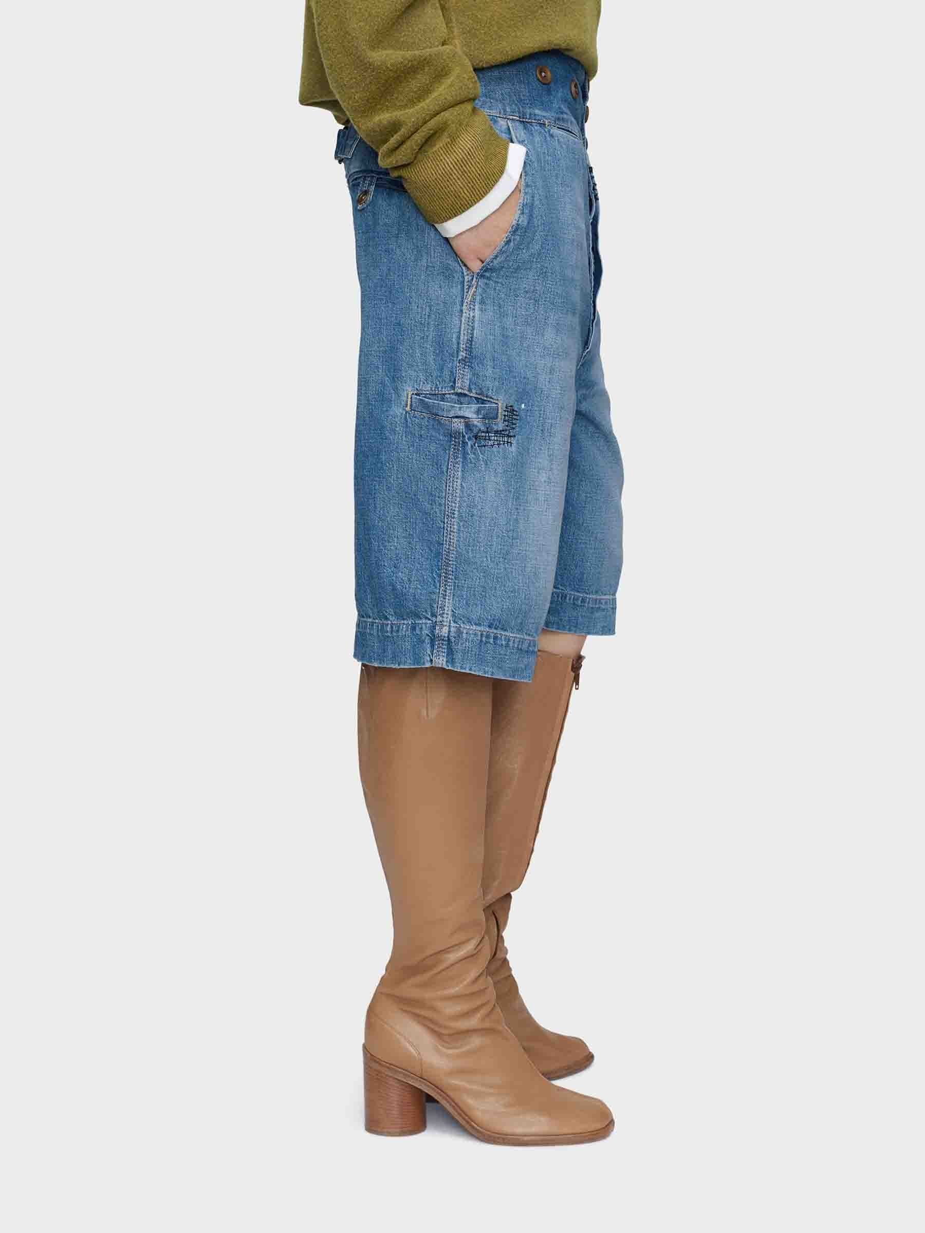 Cotton Denim Bermuda Shorts Maison margiela – Гарантія оригінальності – детальний вид