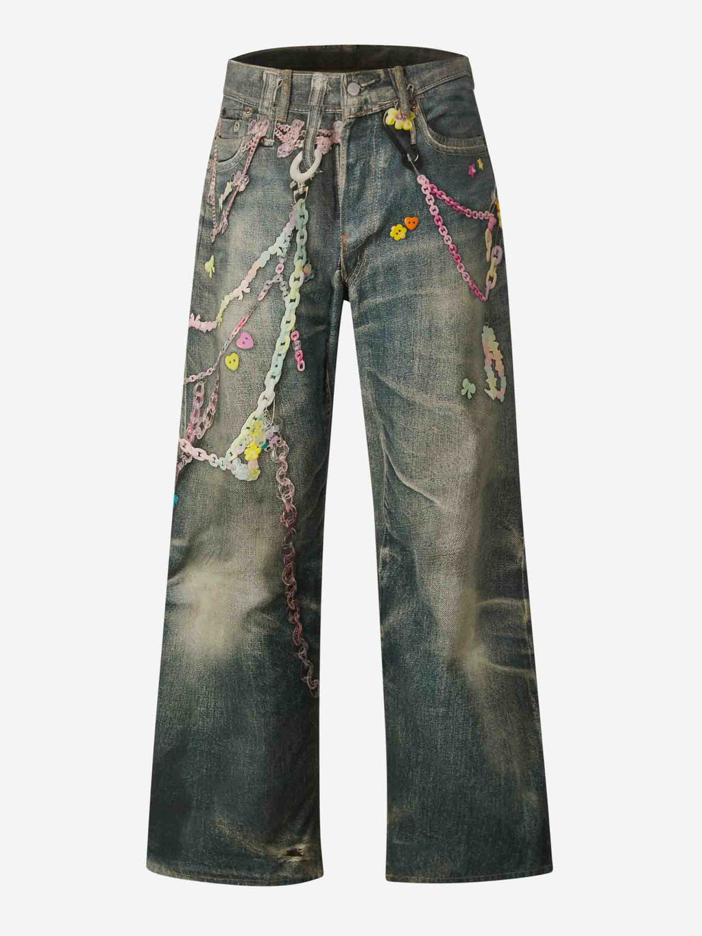 Printed Wide Leg Jeans Acne studios – Гарантія оригінальності – боковий вид