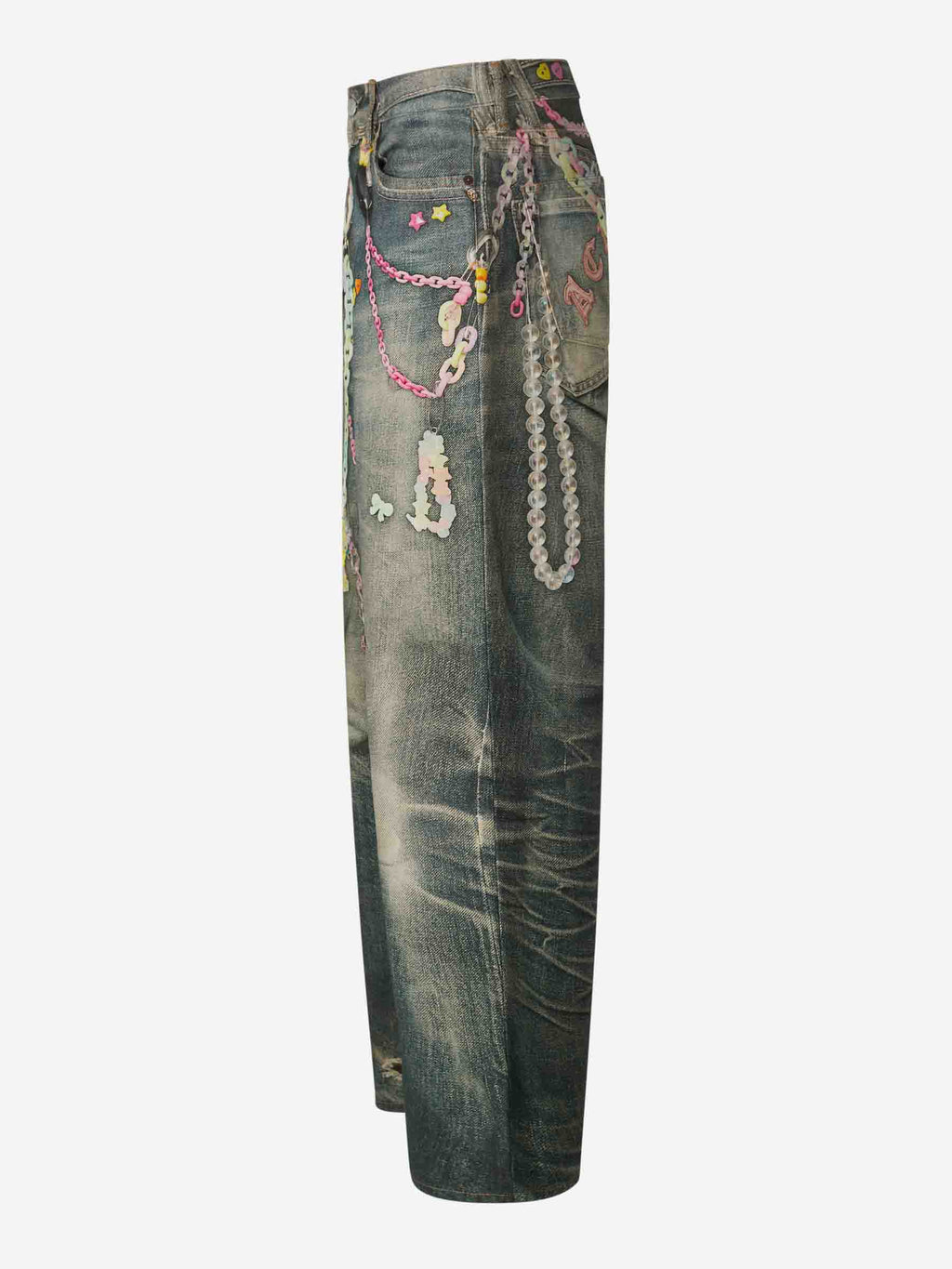 Printed Wide Leg Jeans Acne studios – Гарантія оригінальності – вид ззаду