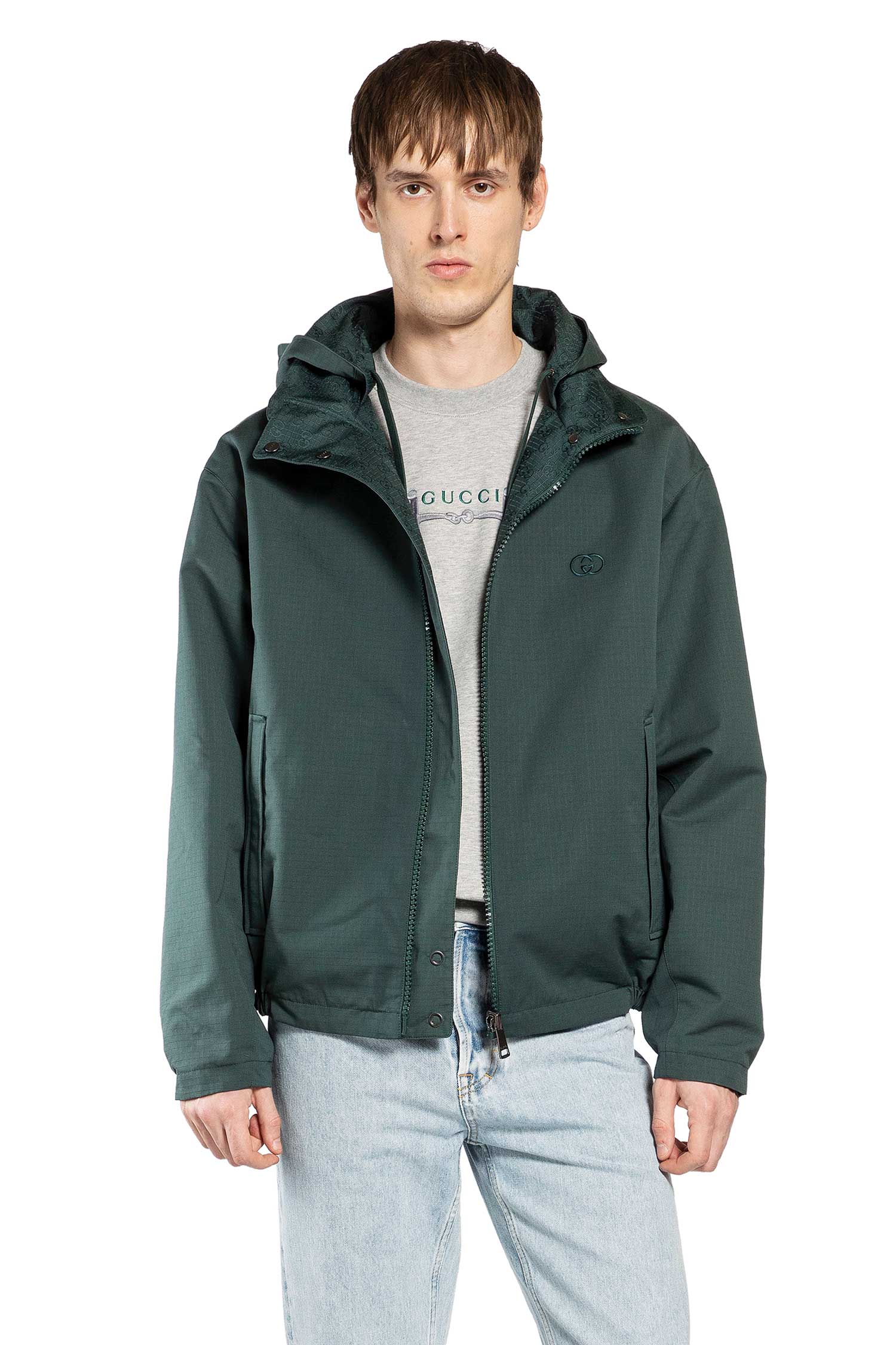 Reversible Cotton Ripstop Windbreaker Gucci – Гарантія оригінальності – боковий вид