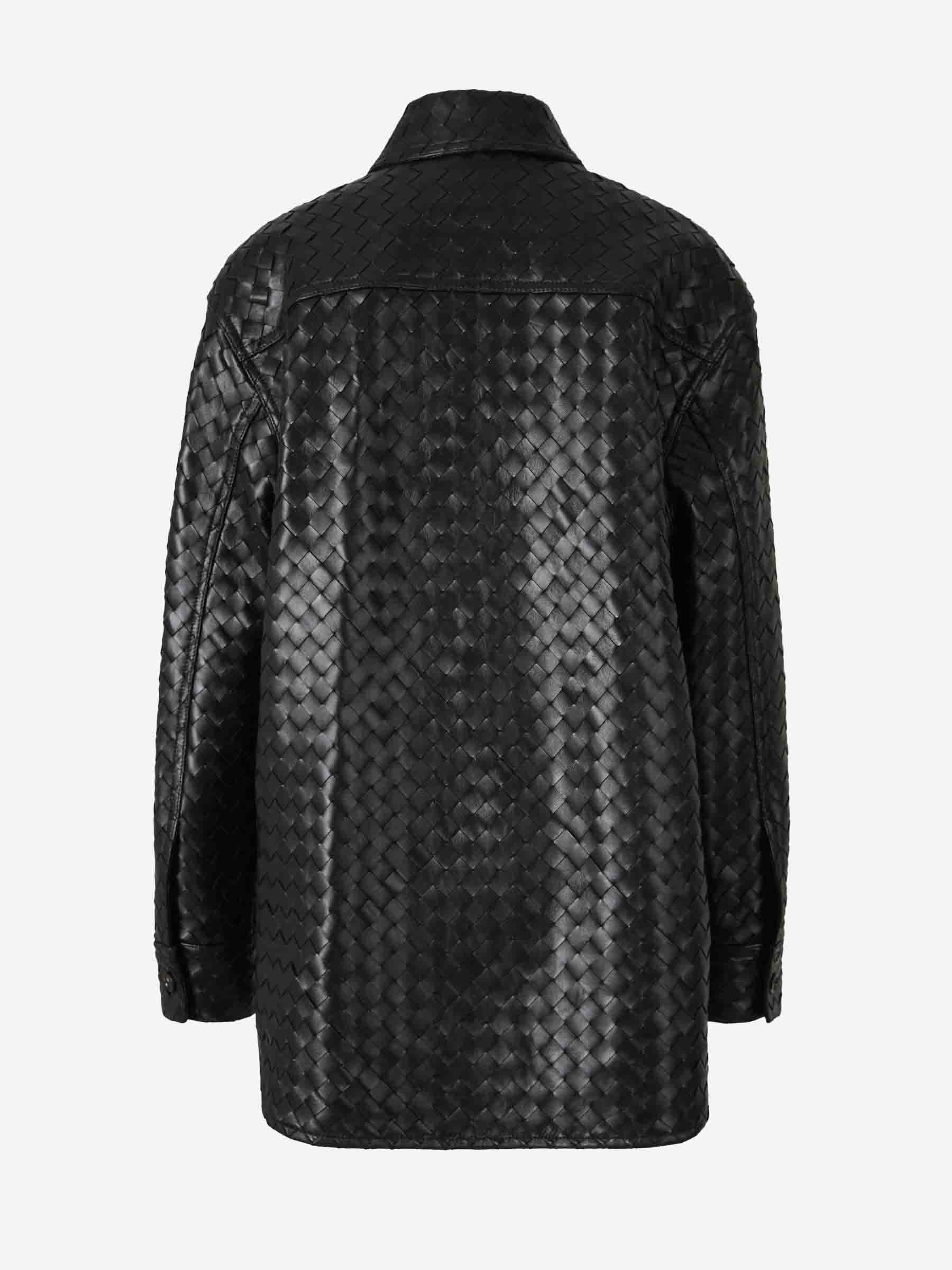Intrecciato Leather Overshirt Bottega veneta оригінал – Купити в Україні – детальний вид