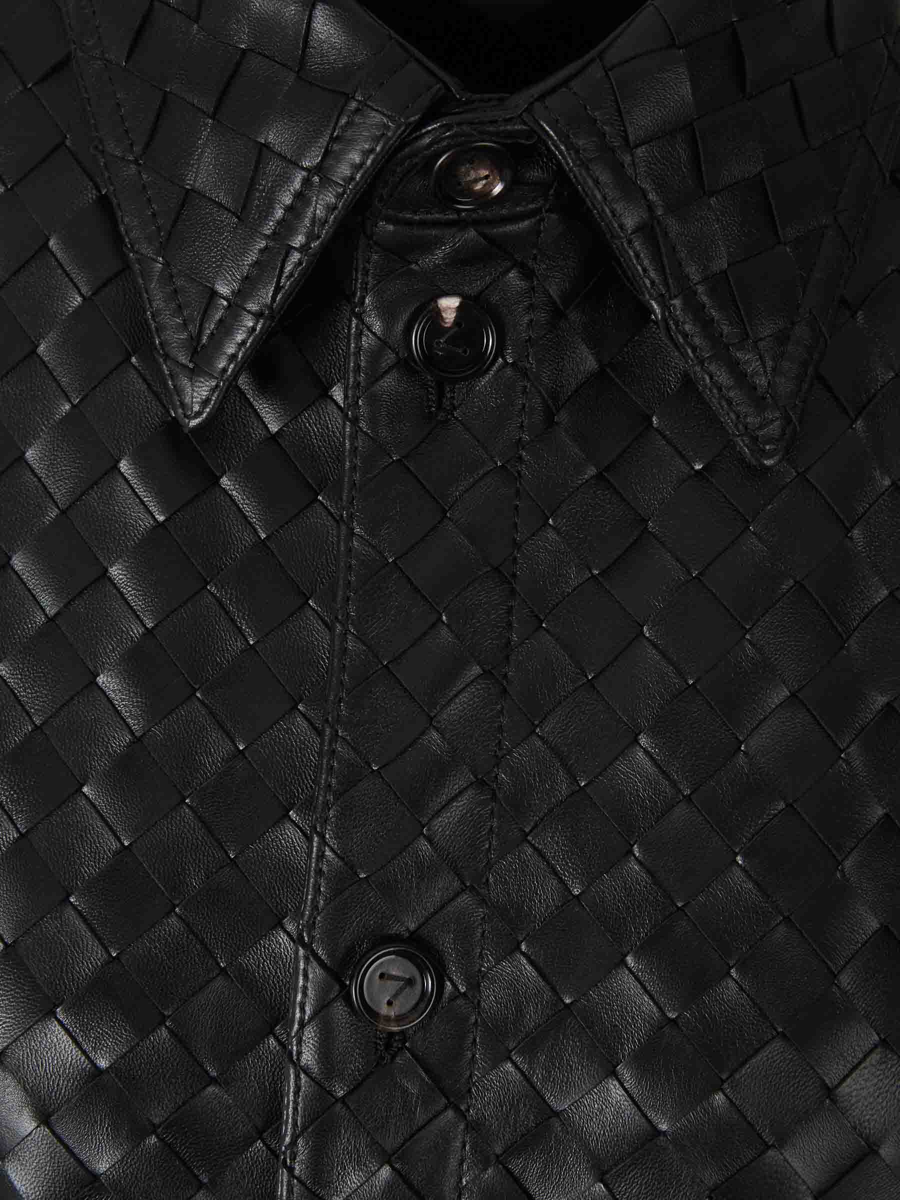 Intrecciato Leather Overshirt Bottega veneta оригінал – Купити в Україні – збільшений вид