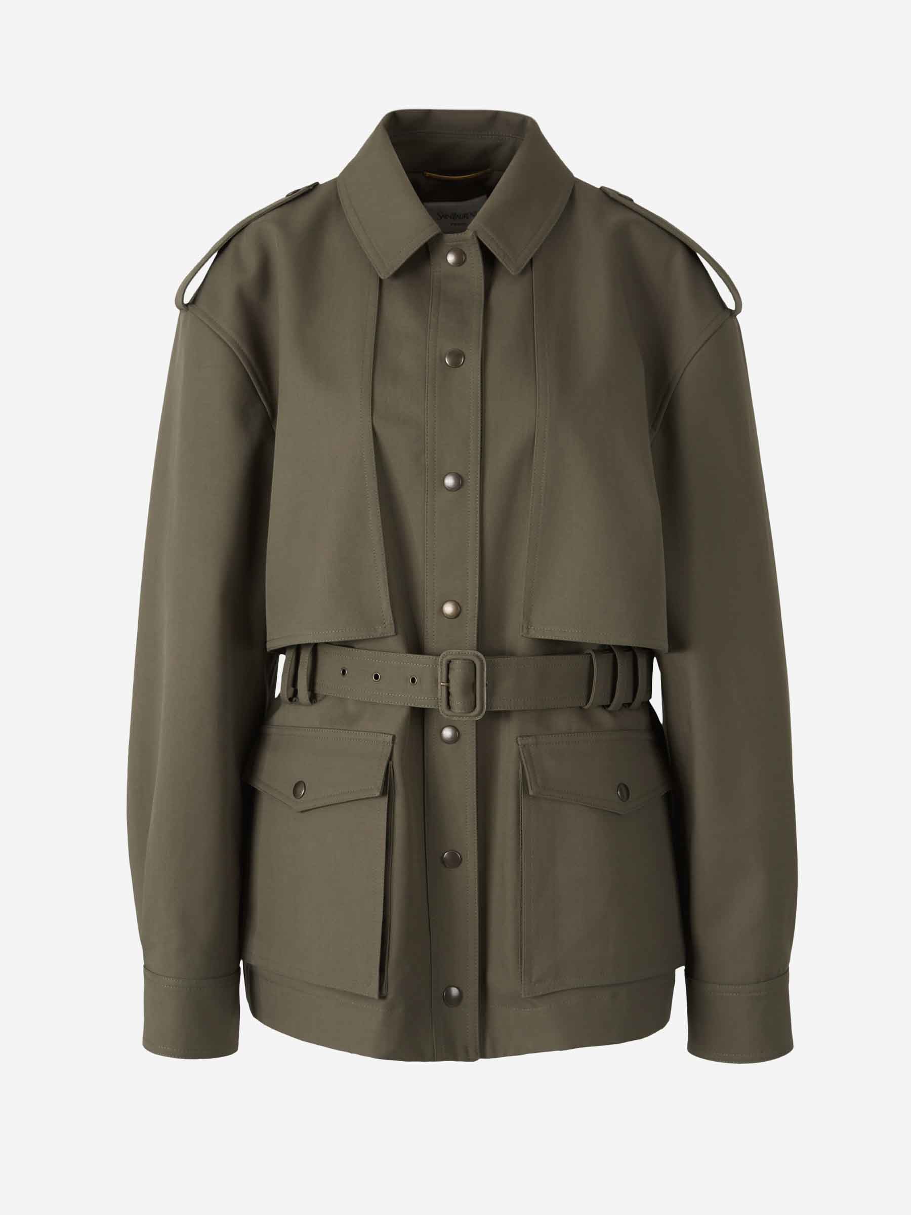 Оригінальна Cotton Saharan Trench Coat Saint laurent – боковий вид - SAINT LAURENT