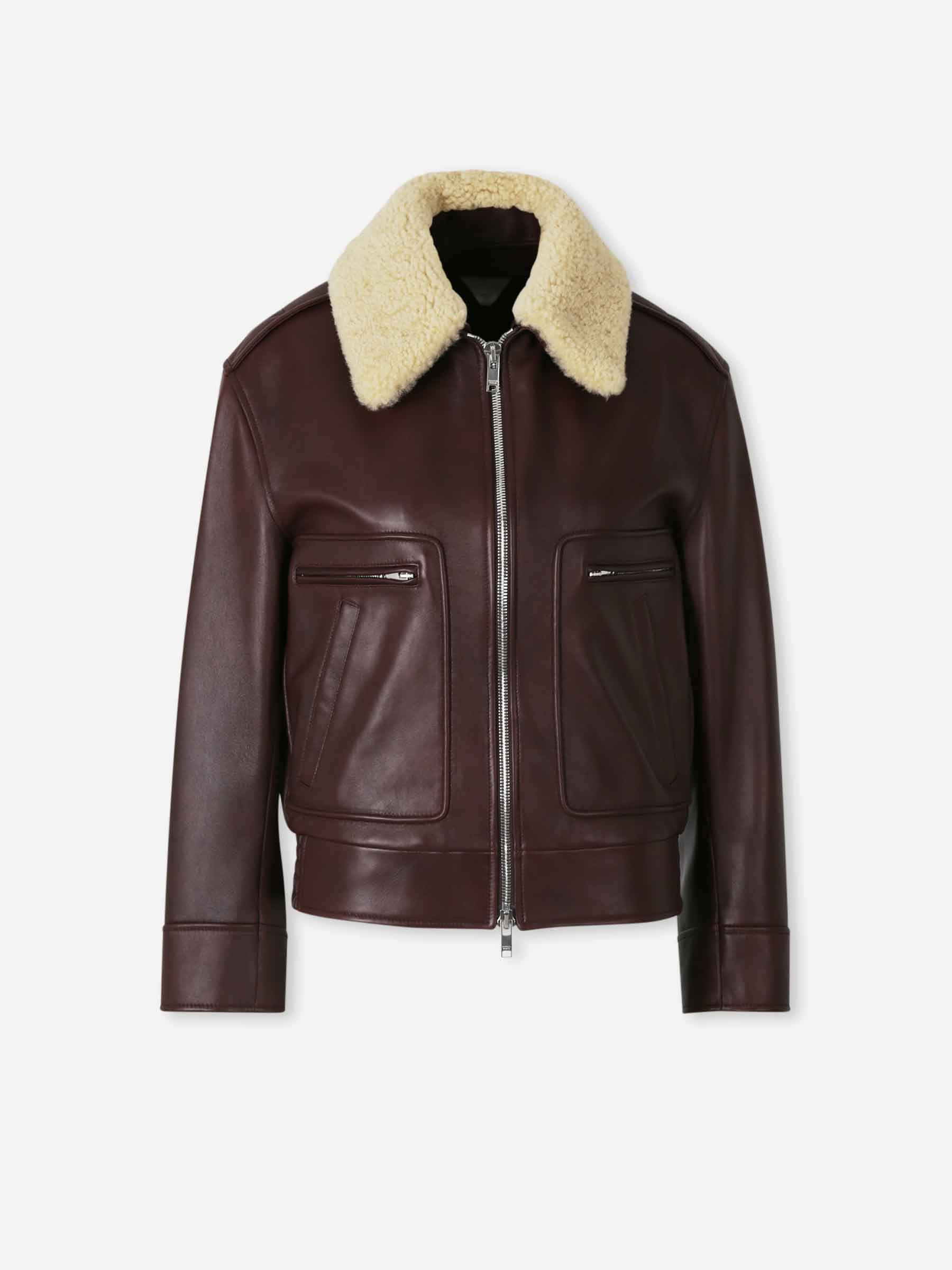 Leather Aviator Jacket Bottega veneta – Гарантія оригінальності – боковий вид
