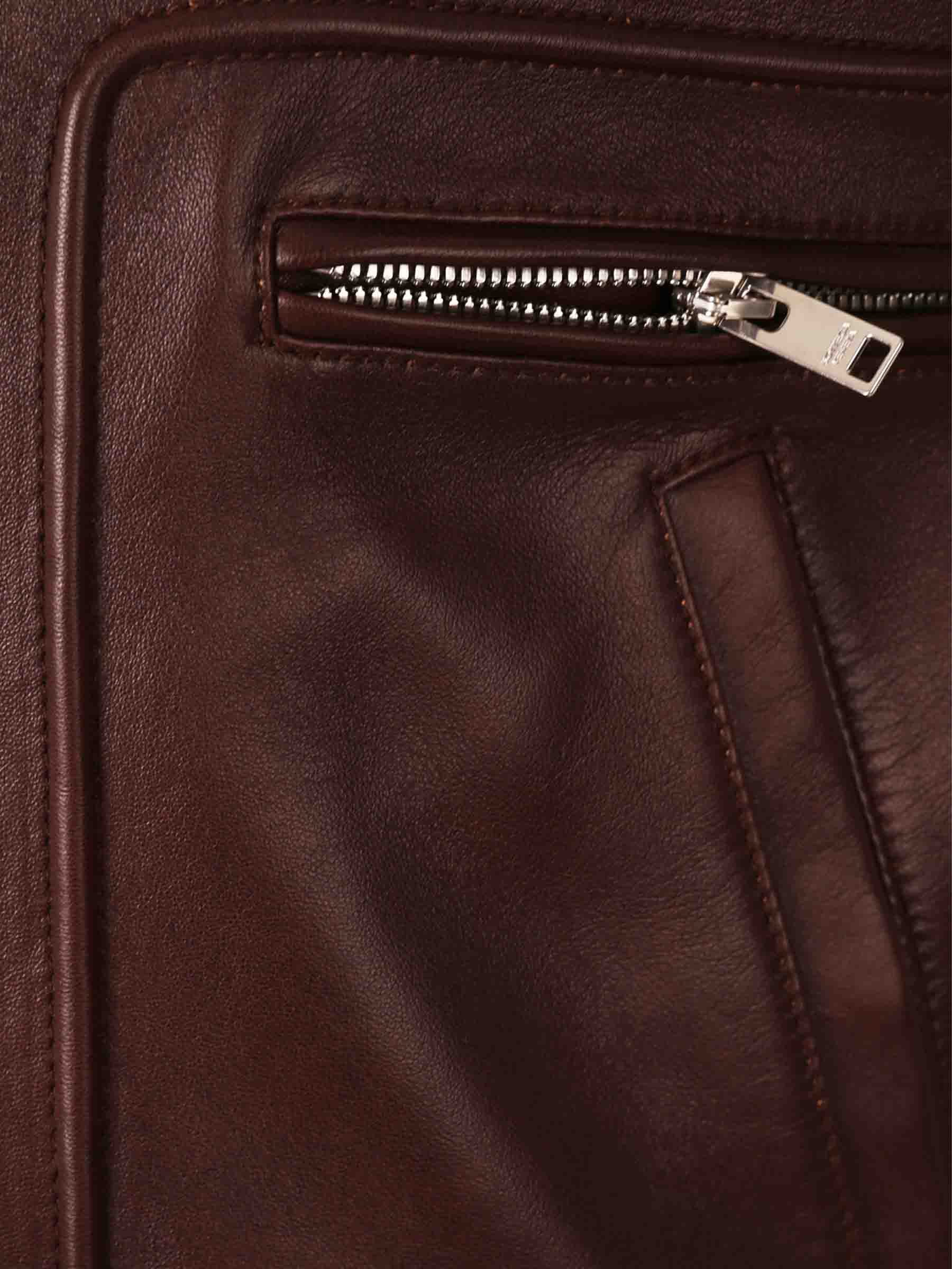 Leather Aviator Jacket Bottega veneta – Гарантія оригінальності – збільшений вид