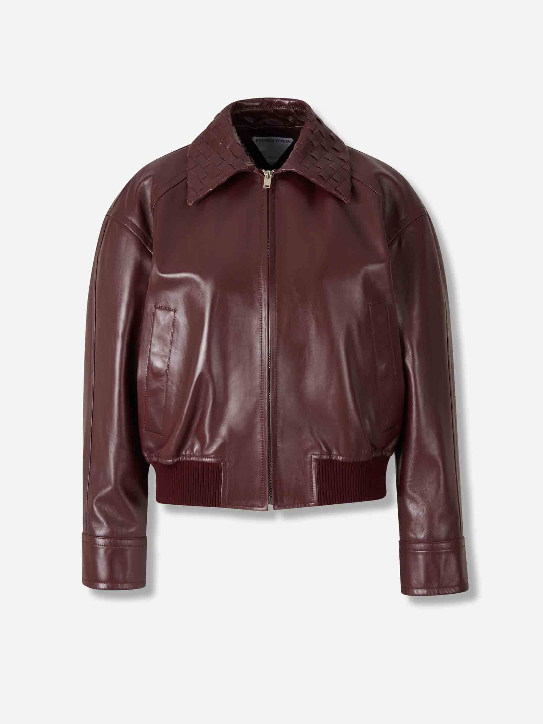 Оригінальна Leather Bomber Jacket Bottega veneta – боковий вид