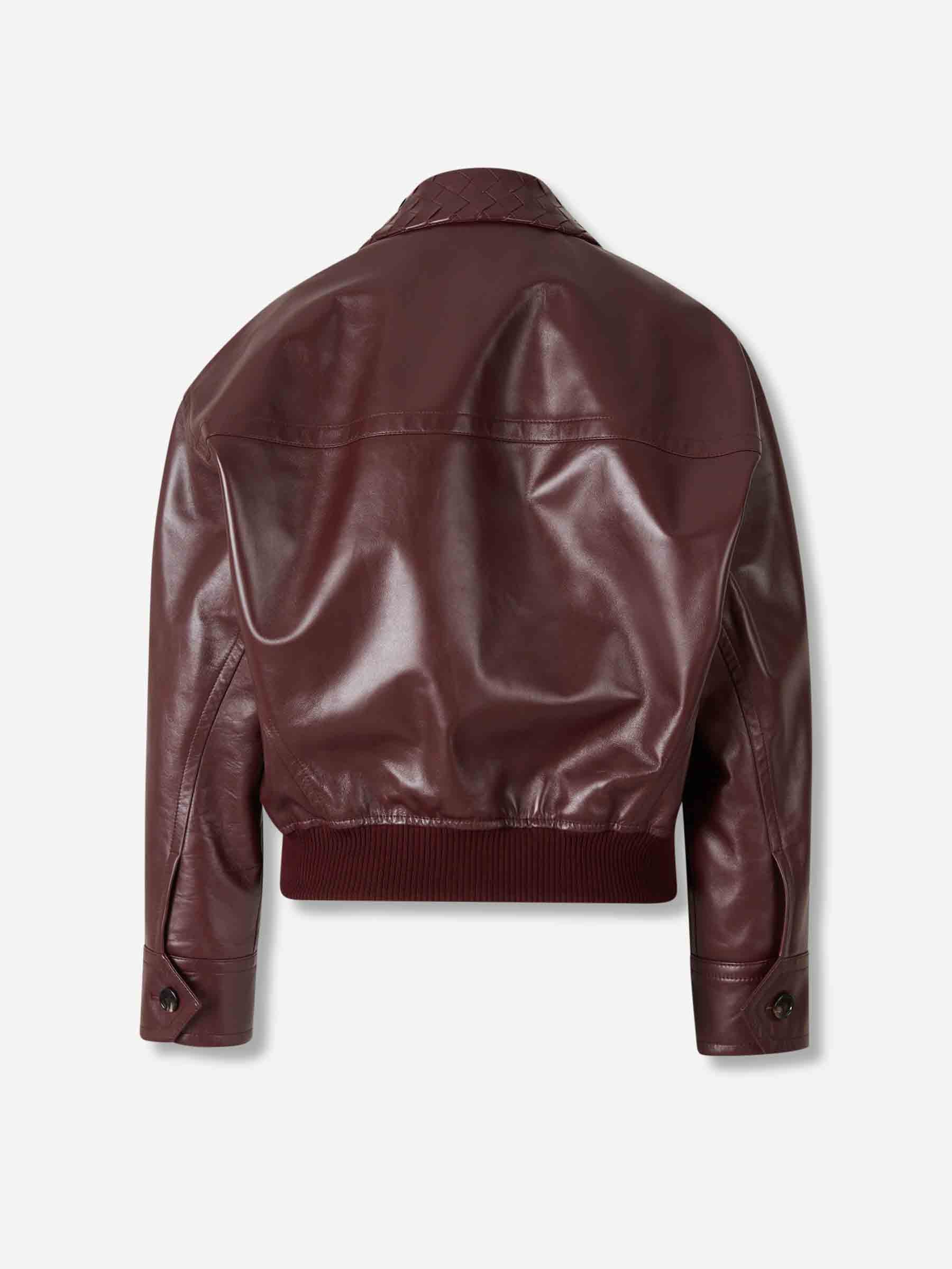 Оригінальна Leather Bomber Jacket Bottega veneta – вид ззаду