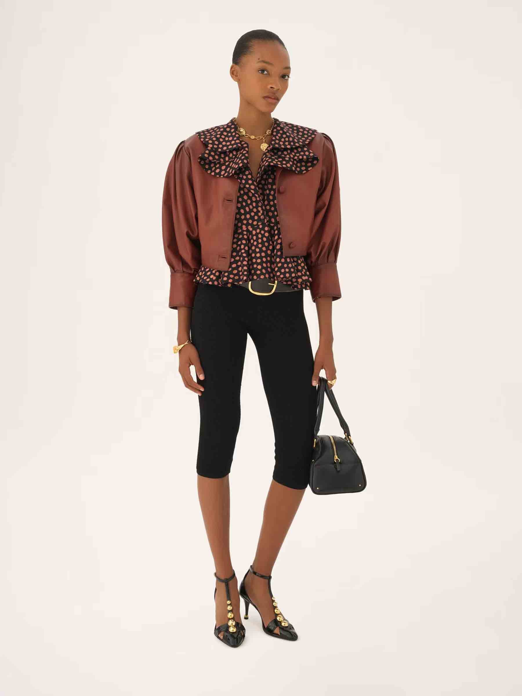 Оригінальна Cropped Leather Jacket Chloe – вид ззаду