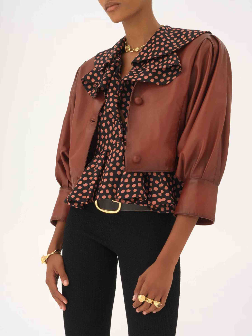 Оригінальна Cropped Leather Jacket Chloe – збільшений вид