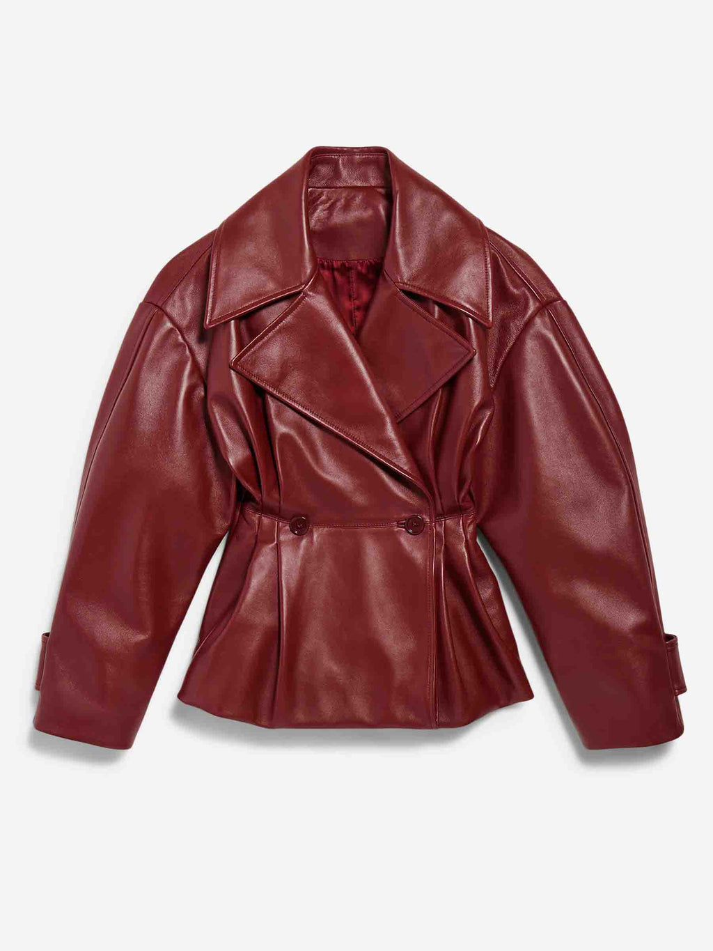 Short Leather Trench Coat Balenciaga – Гарантія оригінальності – боковий вид