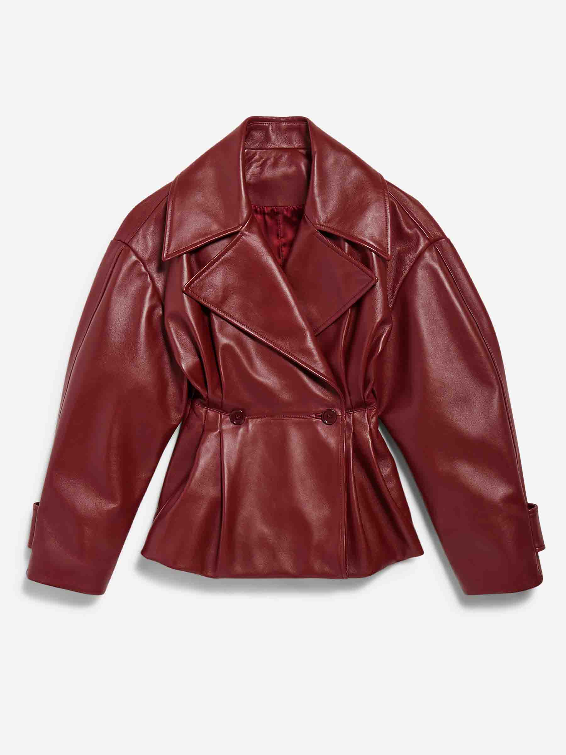 Short Leather Trench Coat Balenciaga – Гарантія оригінальності – боковий вид