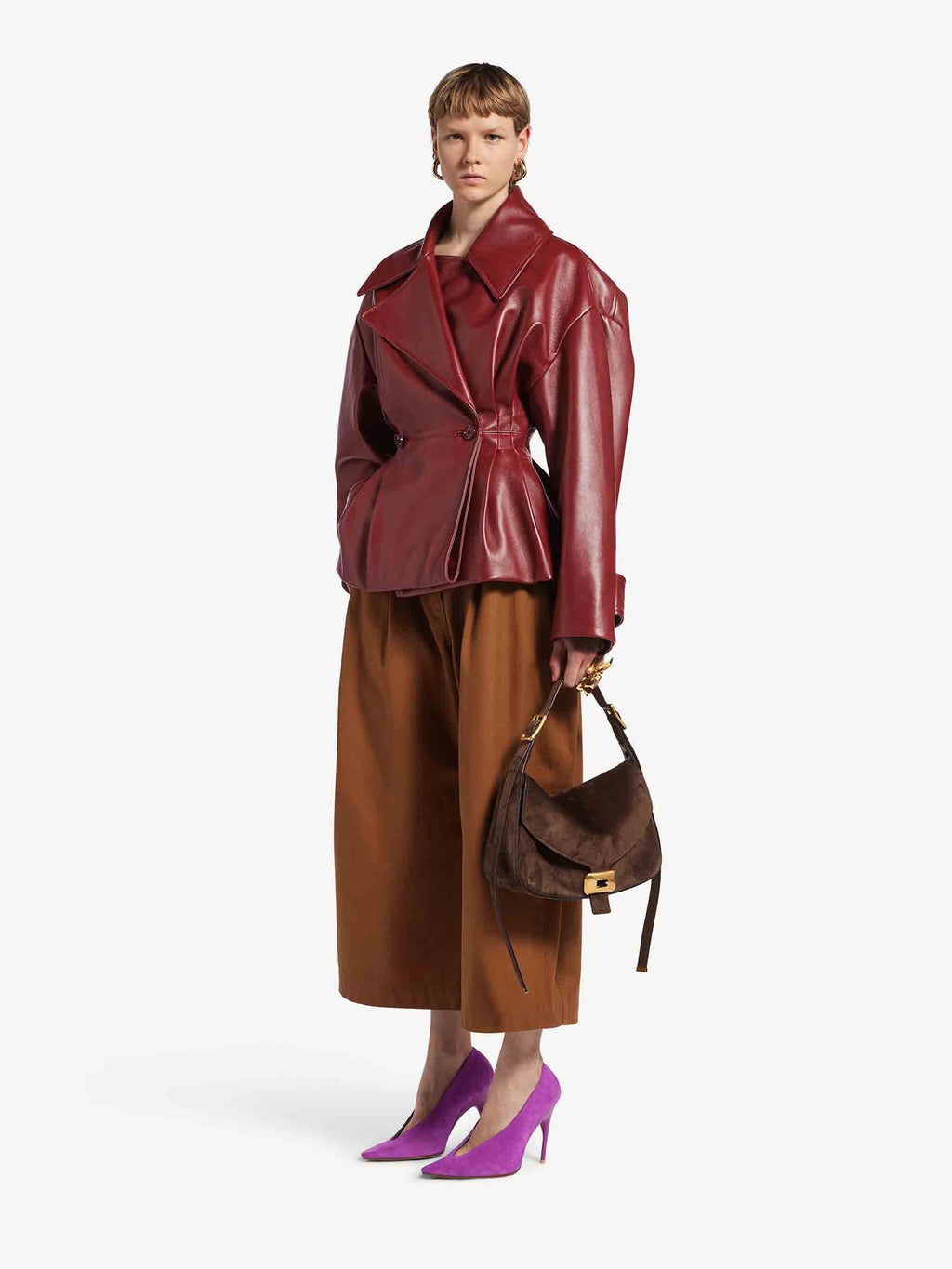 Short Leather Trench Coat Balenciaga – Гарантія оригінальності – вид ззаду