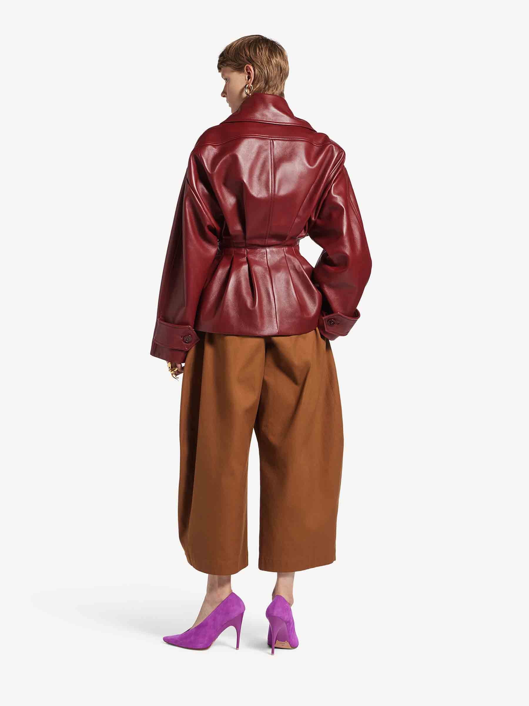 Short Leather Trench Coat Balenciaga – Гарантія оригінальності – детальний вид