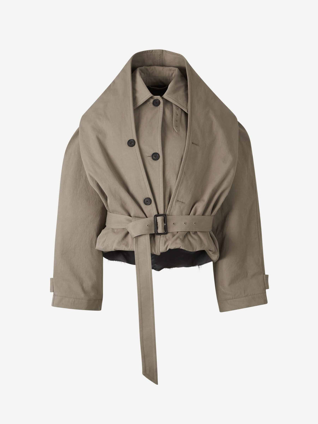 Hooded Cotton Trench Coat Balenciaga оригінал – Купити в Україні – боковий вид