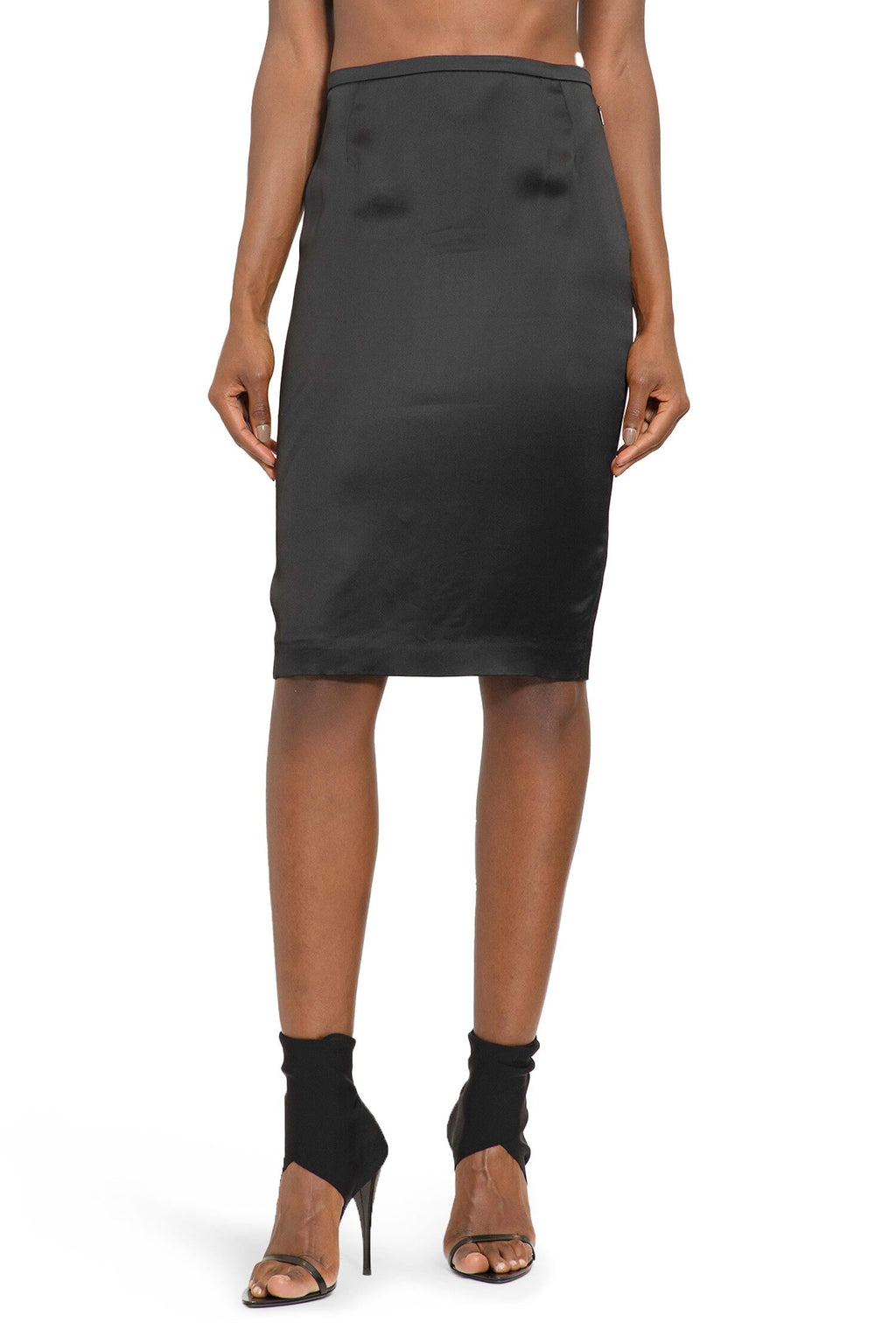 Оригінальна Pencil Skirt In Satin Saint laurent – вид ззаду