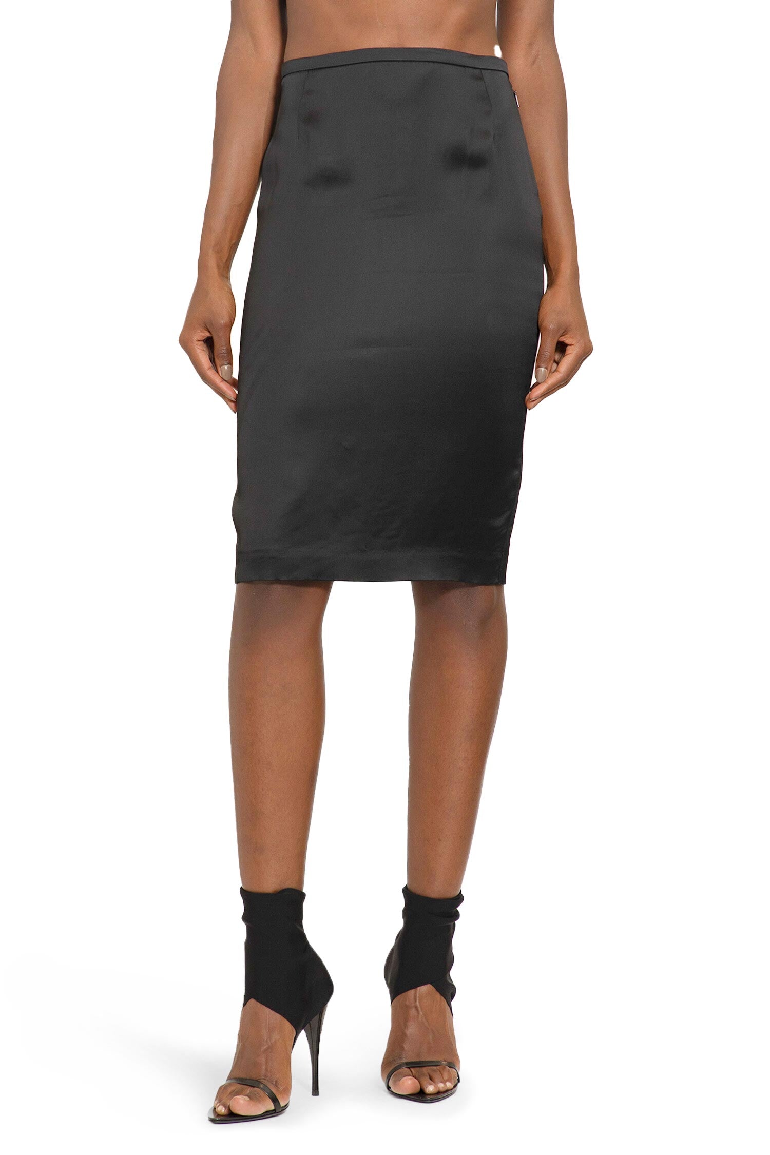 Оригінальна Pencil Skirt In Satin Saint laurent – вид ззаду
