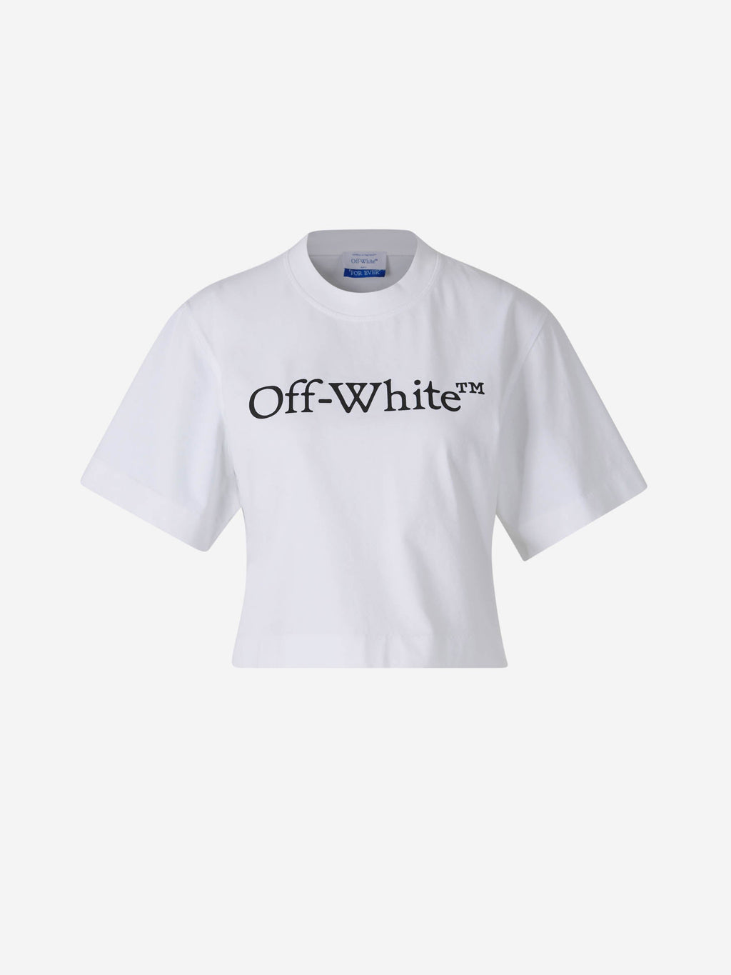 Cropped Cotton T-Shirt Off-white оригінал – Купити в Україні – боковий вид