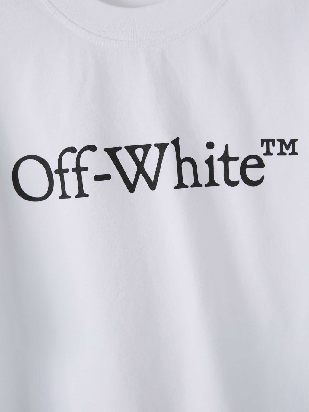 Cropped Cotton T-Shirt Off-white оригінал – Купити в Україні – збільшений вид