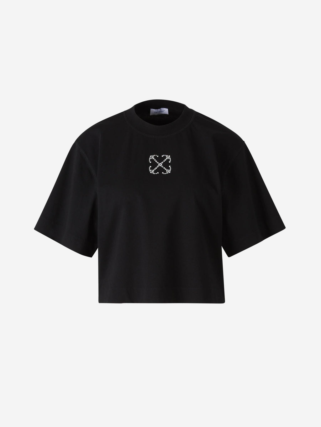 Cropped Cotton T-Shirt Off-white оригінал – Купити в Україні – боковий вид
