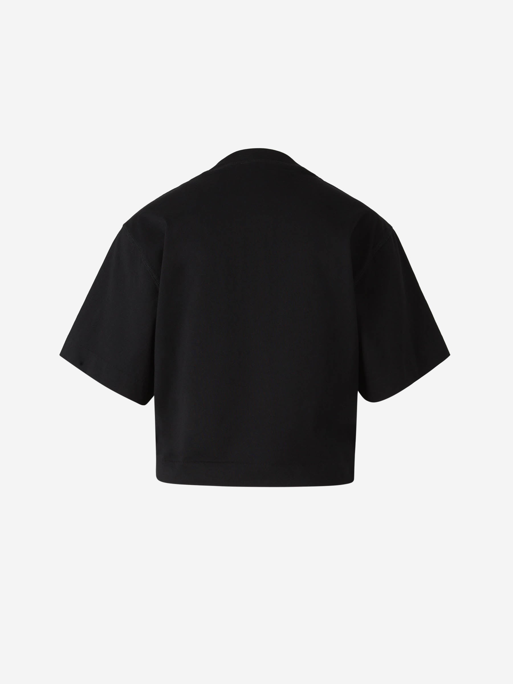 Cropped Cotton T-Shirt Off-white оригінал – Купити в Україні – вид ззаду