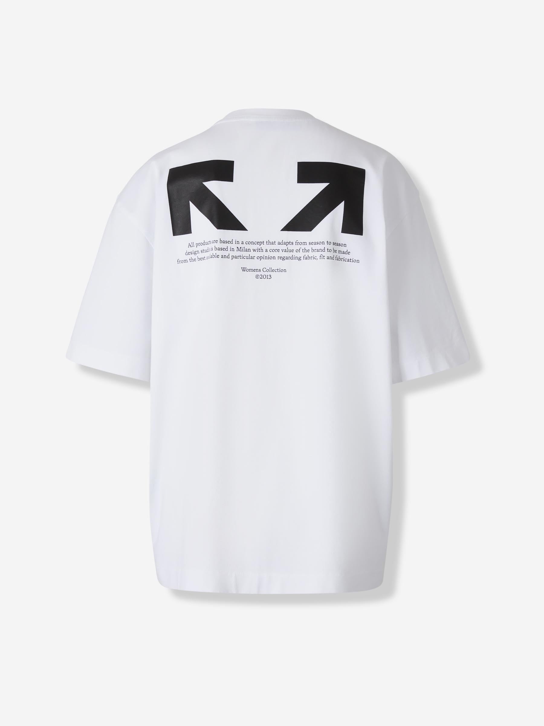 Round Neck T-Shirt Off-white – Гарантія оригінальності – вид ззаду