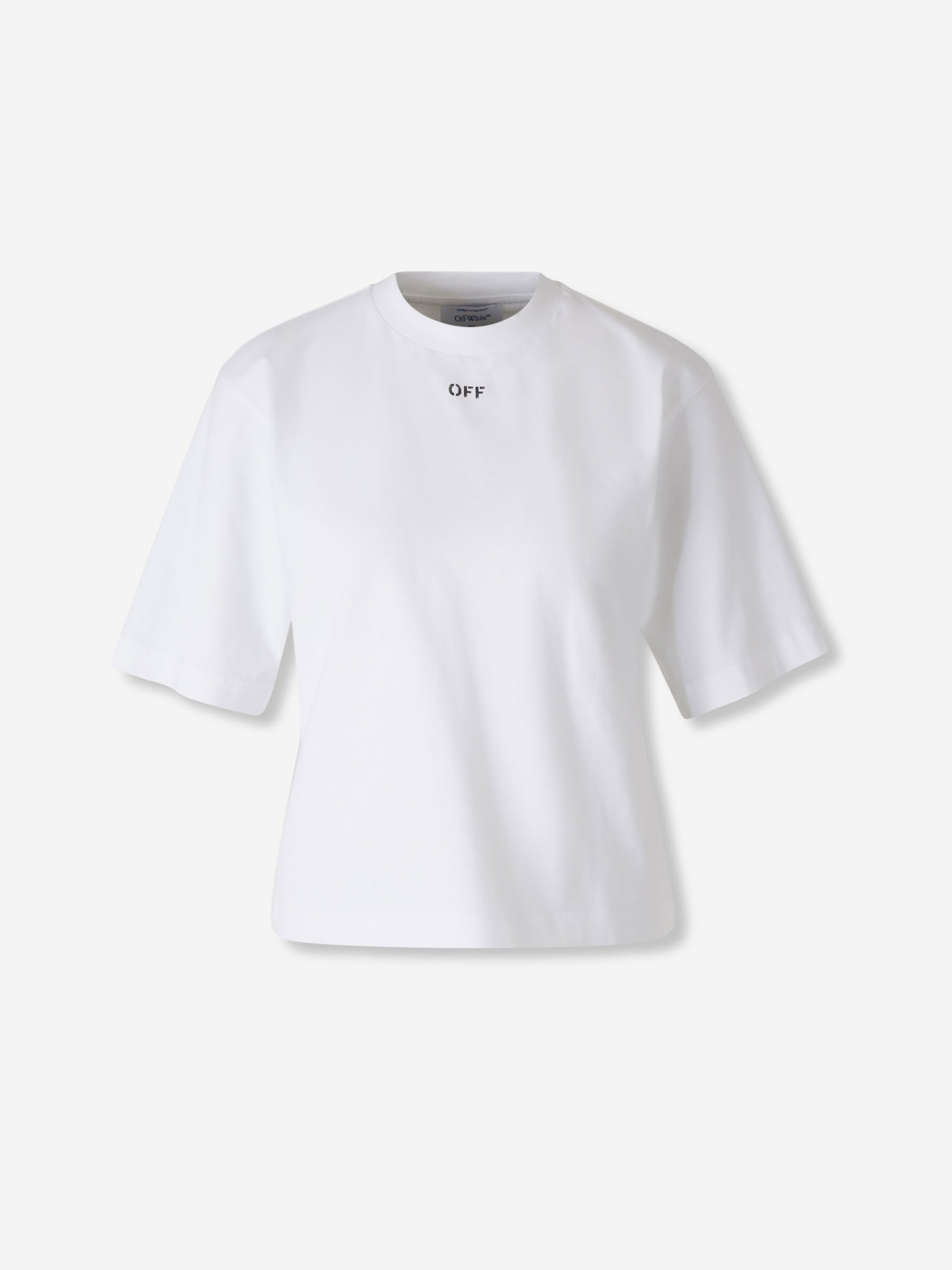 Round Neck T-Shirt Off-white – Гарантія оригінальності – боковий вид