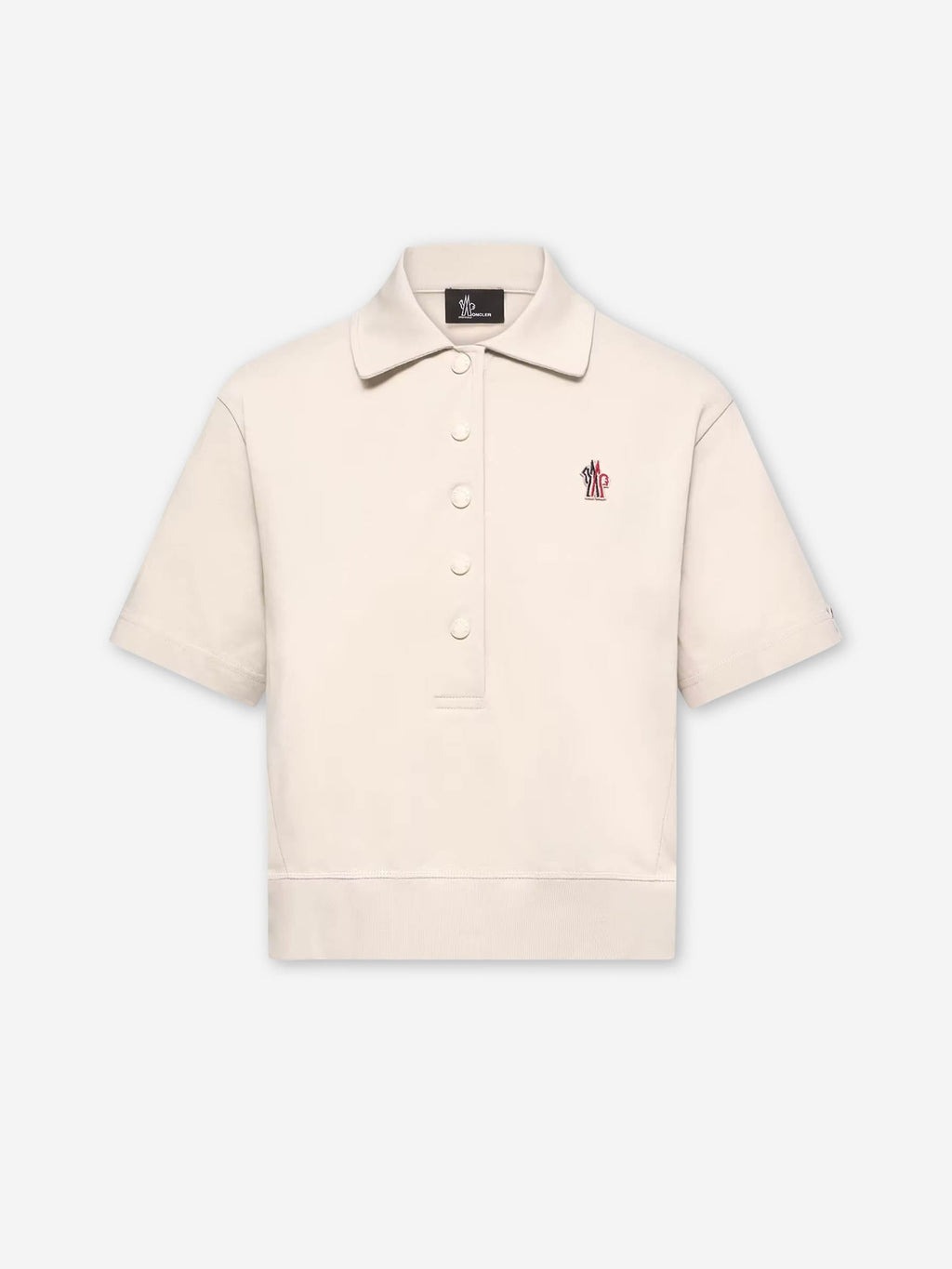 Cotton Polo Shirt With Logo Patch Moncler – Гарантія оригінальності – боковий вид